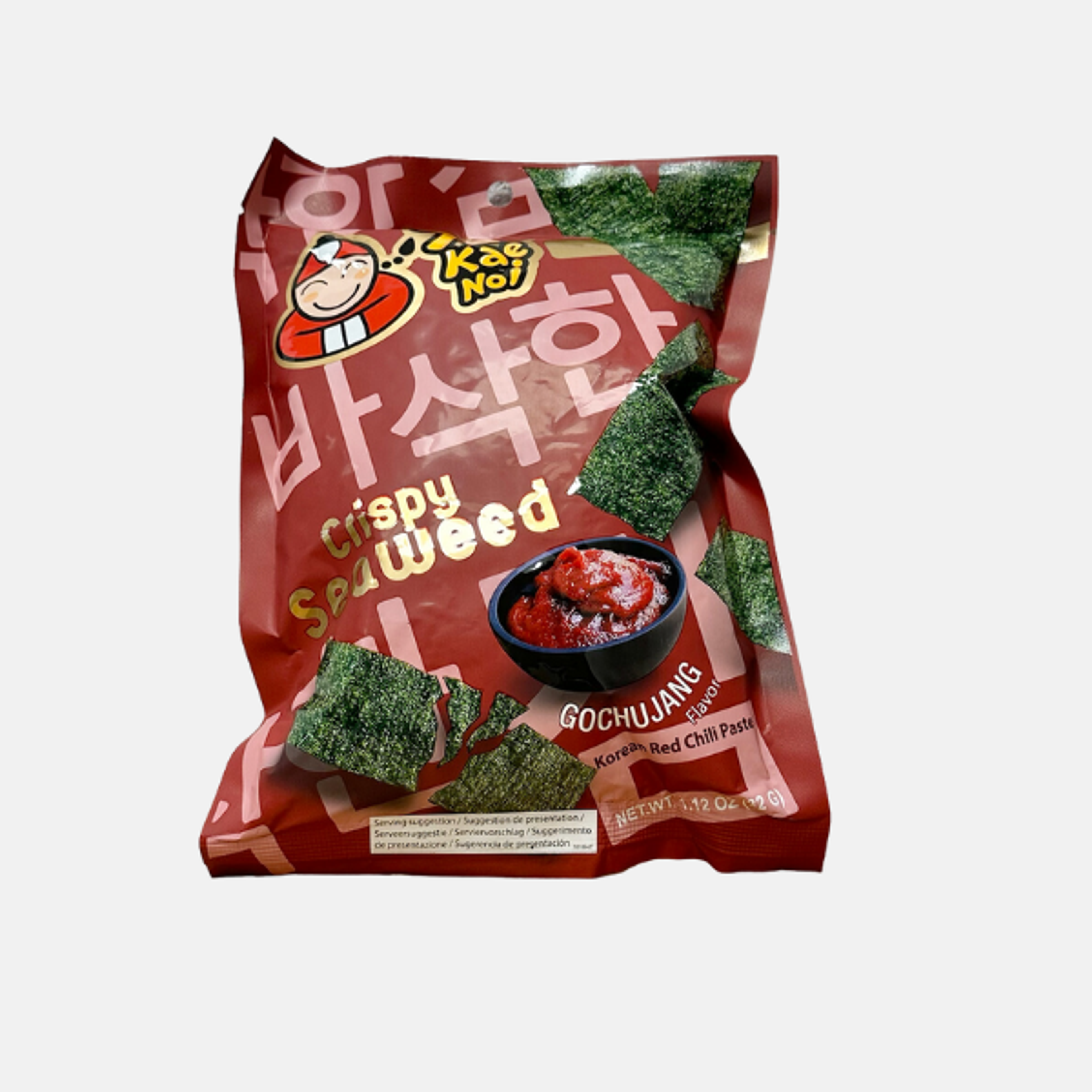 TAO KAE NOI Crispy Seaweed Gochujang 32g - Korean Red Chili Paste Flavor