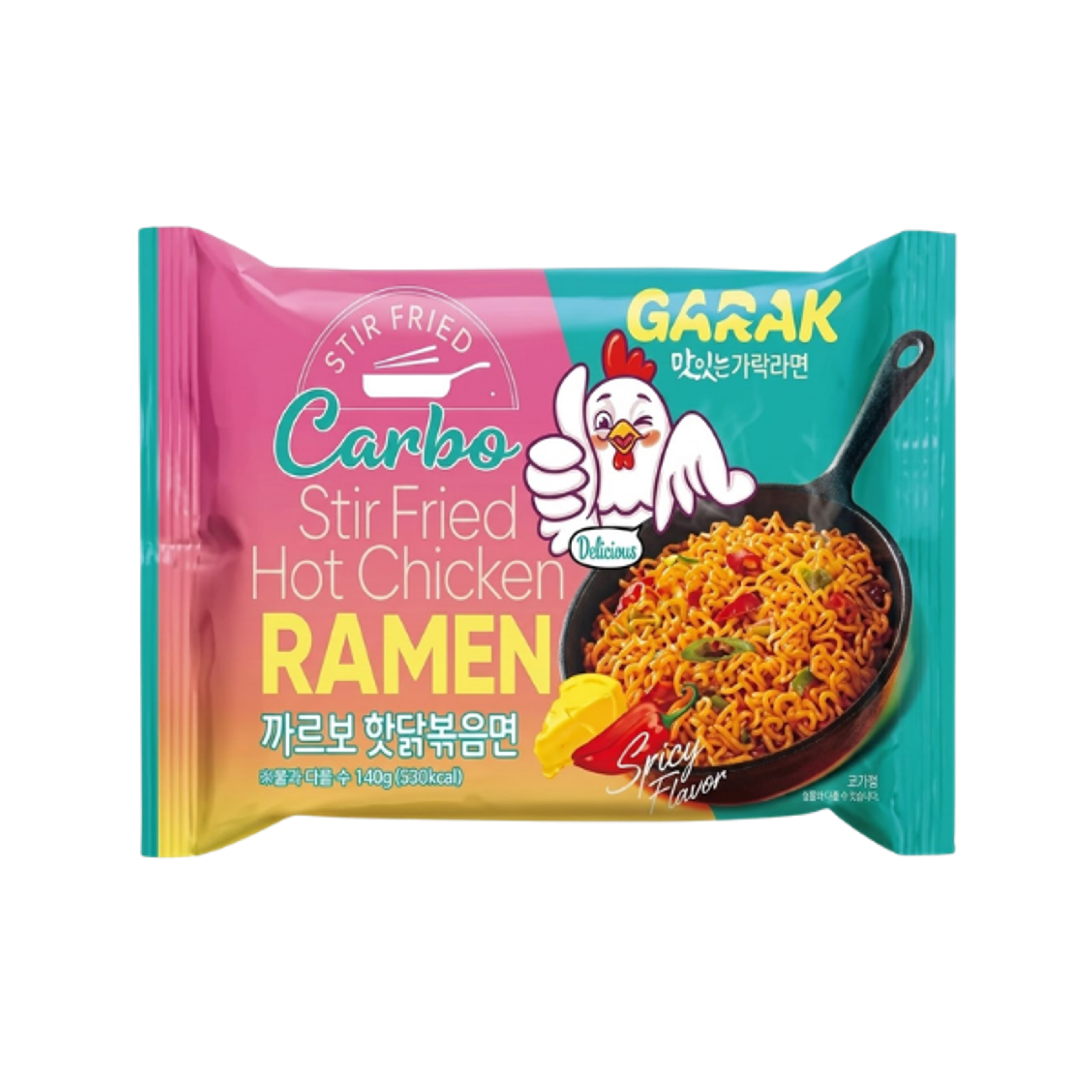 GARAK Stir-Fried Hot Chicken Ramen Carbo 145 g | Scharfe Carbonara-Ramen im Korean-Style
