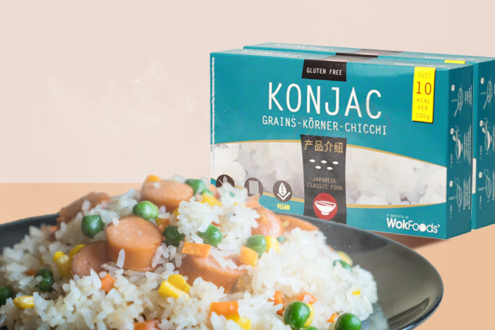 Wok Foods Shirataki Konjac Grains Körner Chicchi 350g - Shirataki Konjac Reis-Körner als Basis für ein gesundes Risotto.