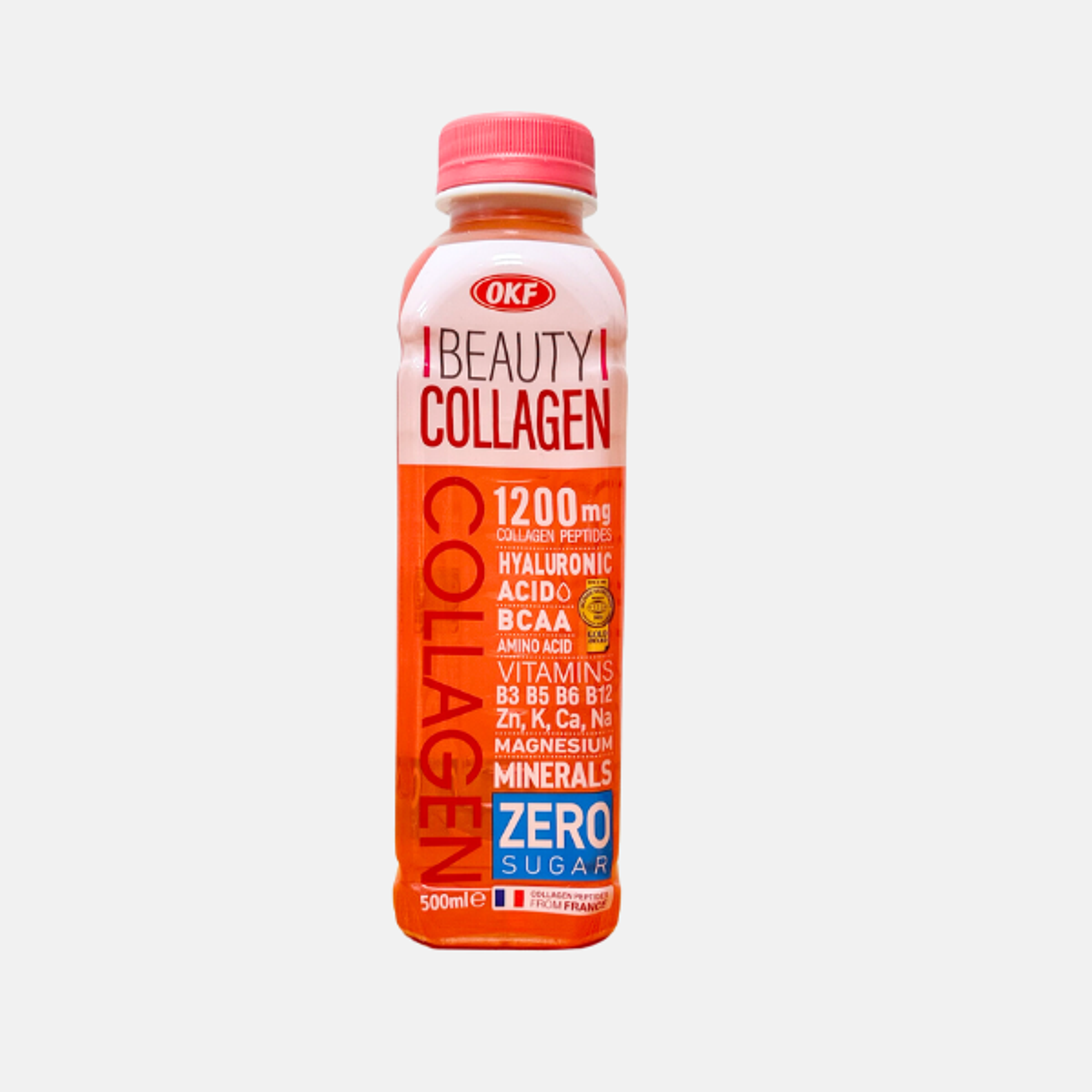 OKF Beauty Collagen Zero 500ml - Zuckerfreies Getränk mit Kollagen, Hyaluronsäure und Vitaminen