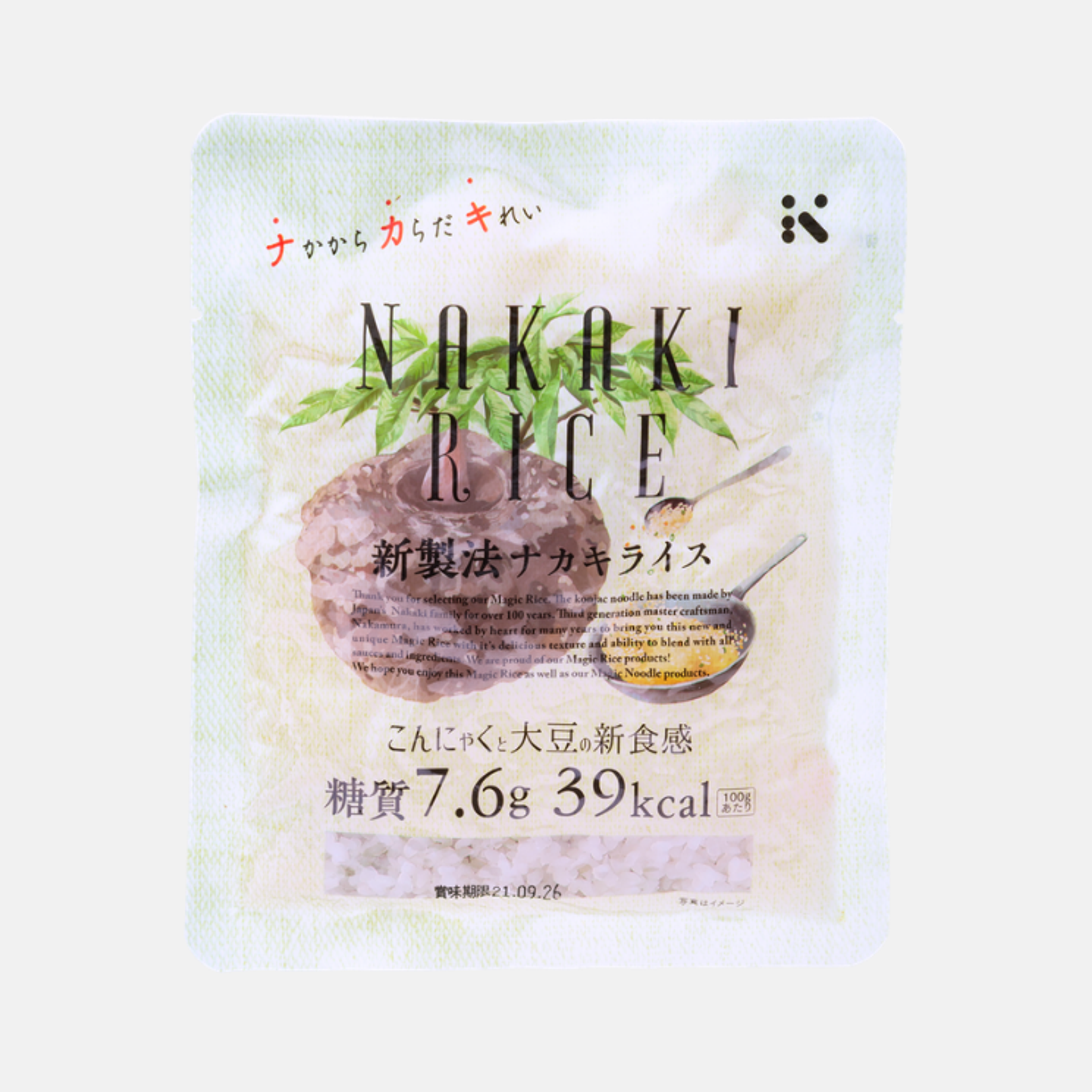 Nakaki Rice (Konjac & Soybean) - Low-Calorie and Healthy Rice, 180g