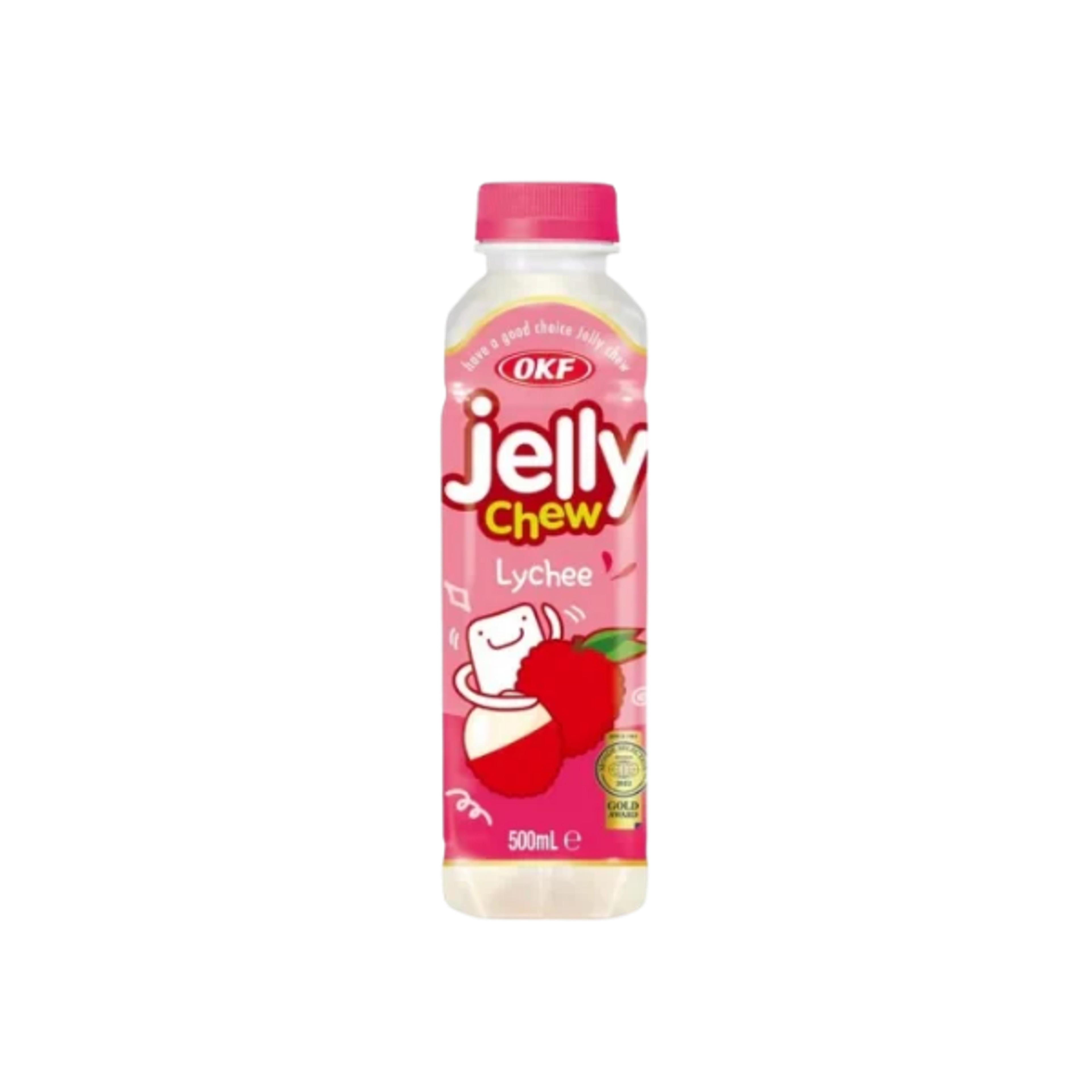 OKF Jelly Chew Lychee 500ml | Getränk mit Litschi-Geschmack und Jelly