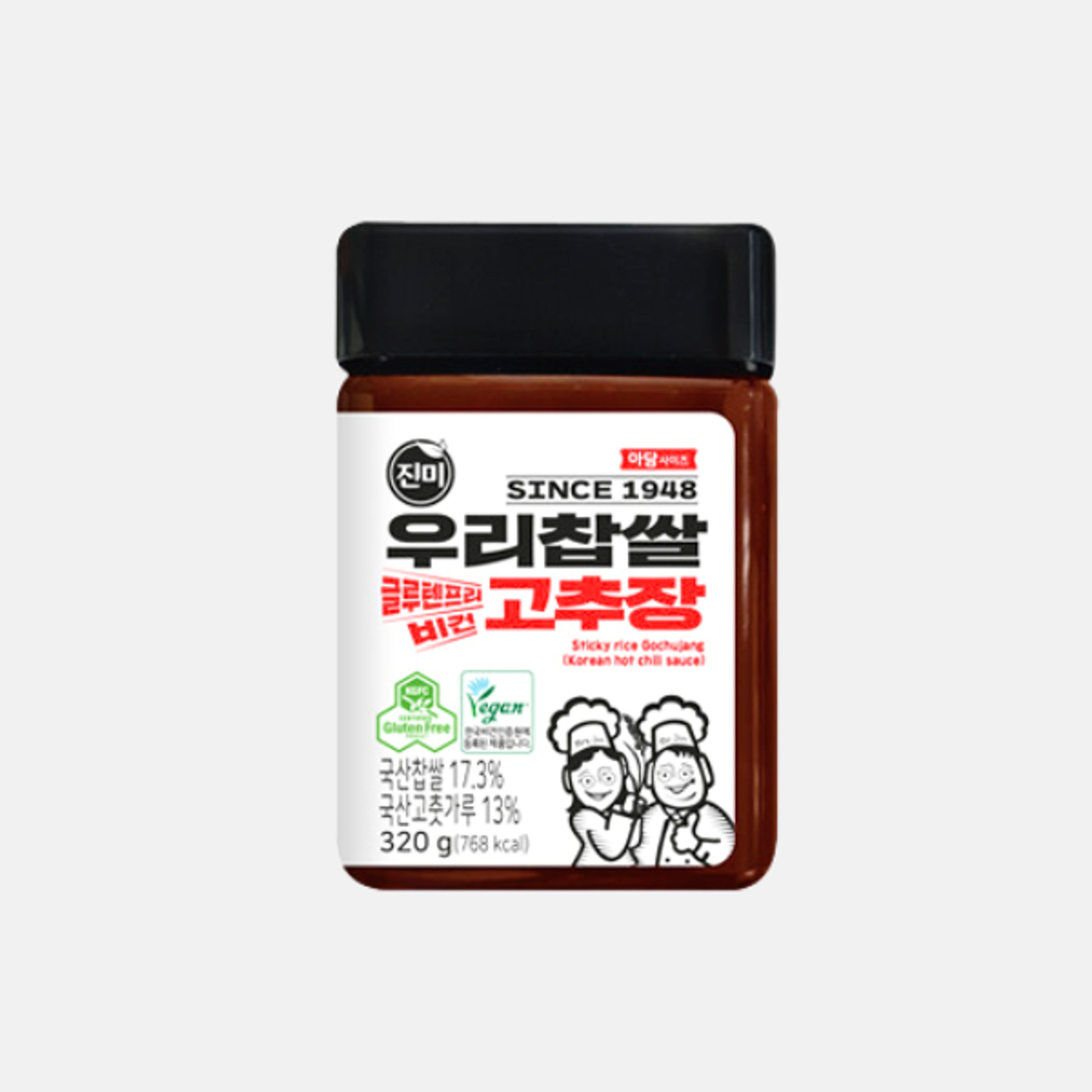 JINMI Glutenfreie Vegane Klebreis-Gochujang 320g – Traditionelle koreanische Chilipaste