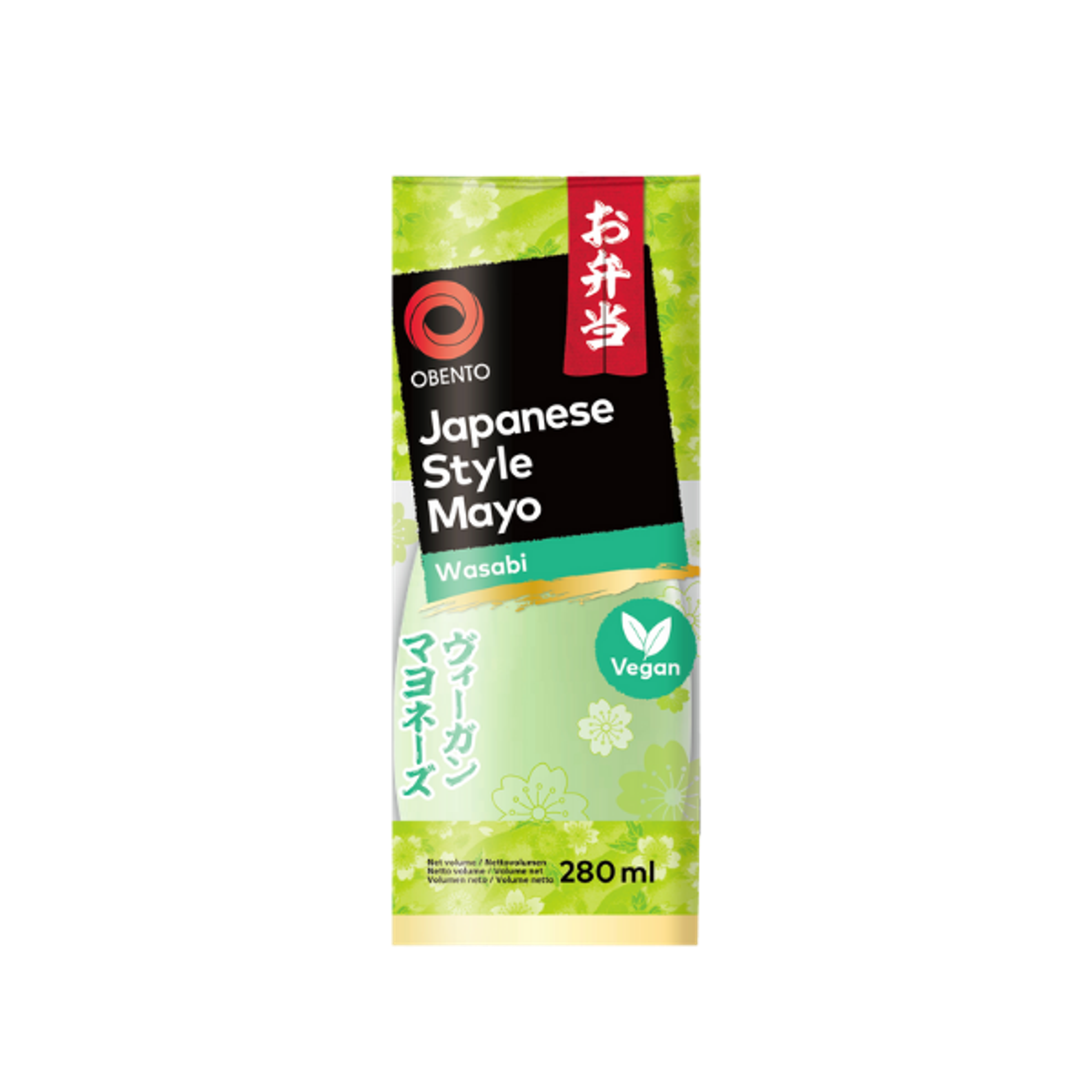 OBENTO Vegane Wasabi-Mayonnaise 280ml | Japanischer Stil, cremig & pikant