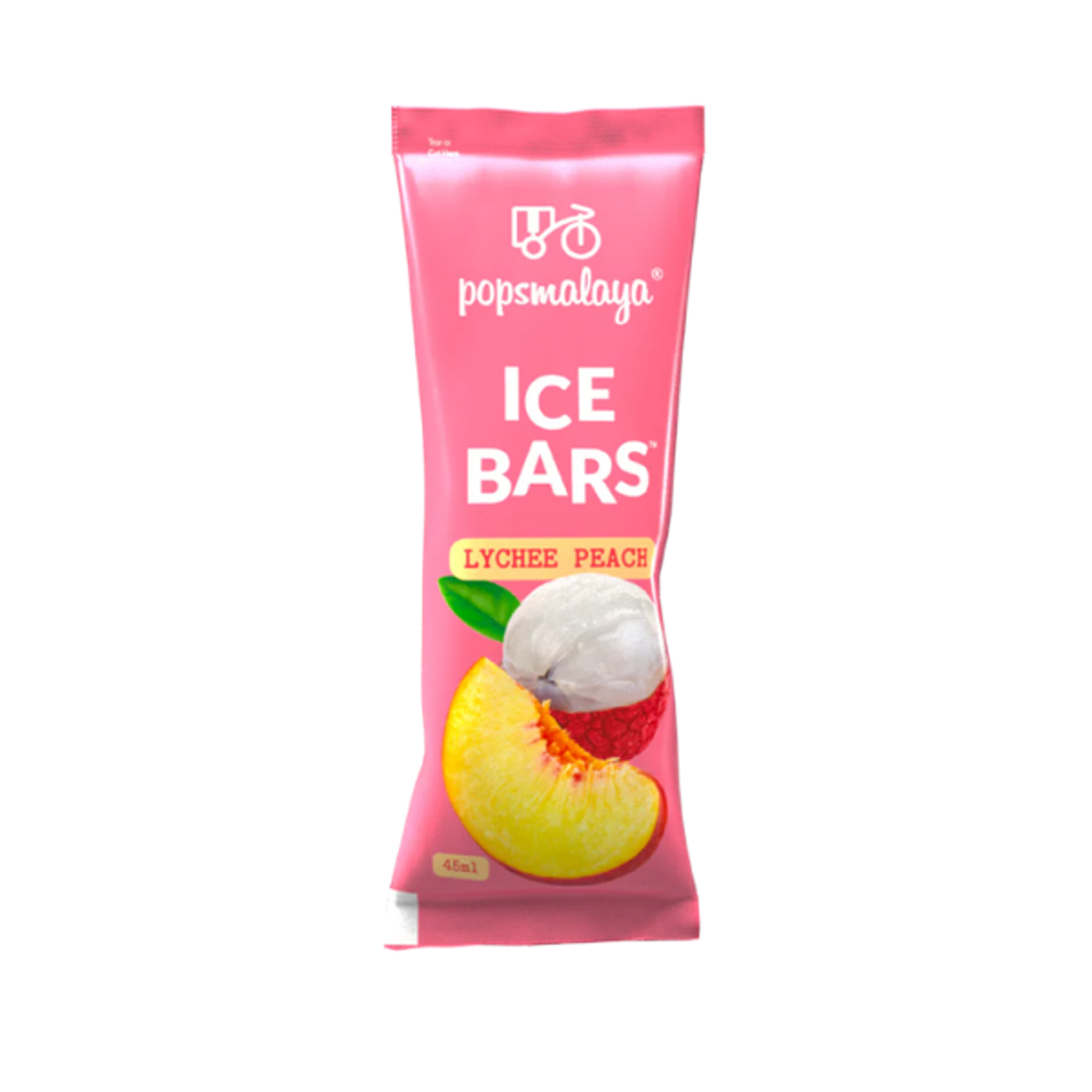 POPSMALAYA Sorbet Bar Litschi Pfirsich 270ml – Fruchtiger Eisgenuss