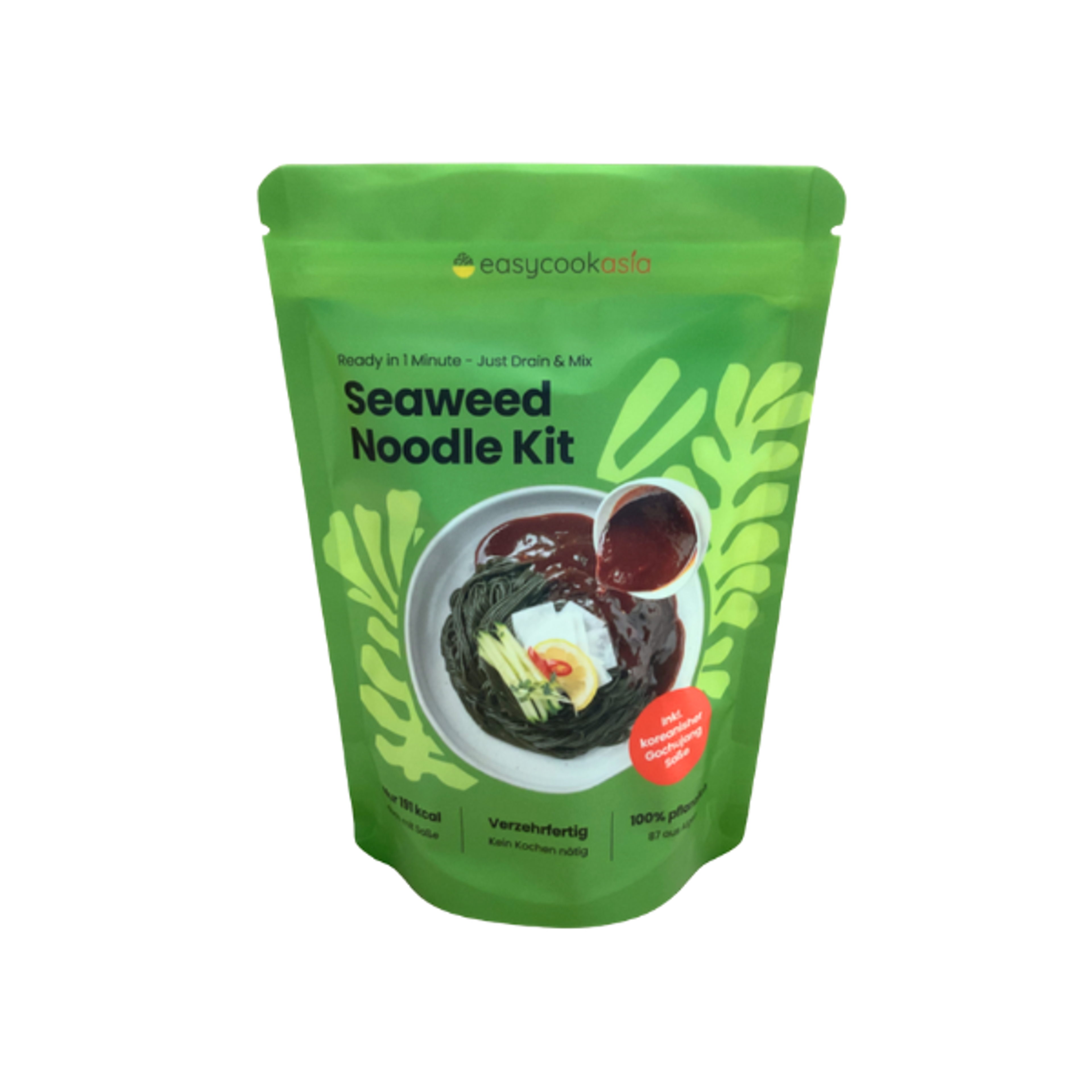 ECA Seaweed Noodle mit würziger Sauce 391 g | Kalorienarme Nudeln aus Meeresalgen