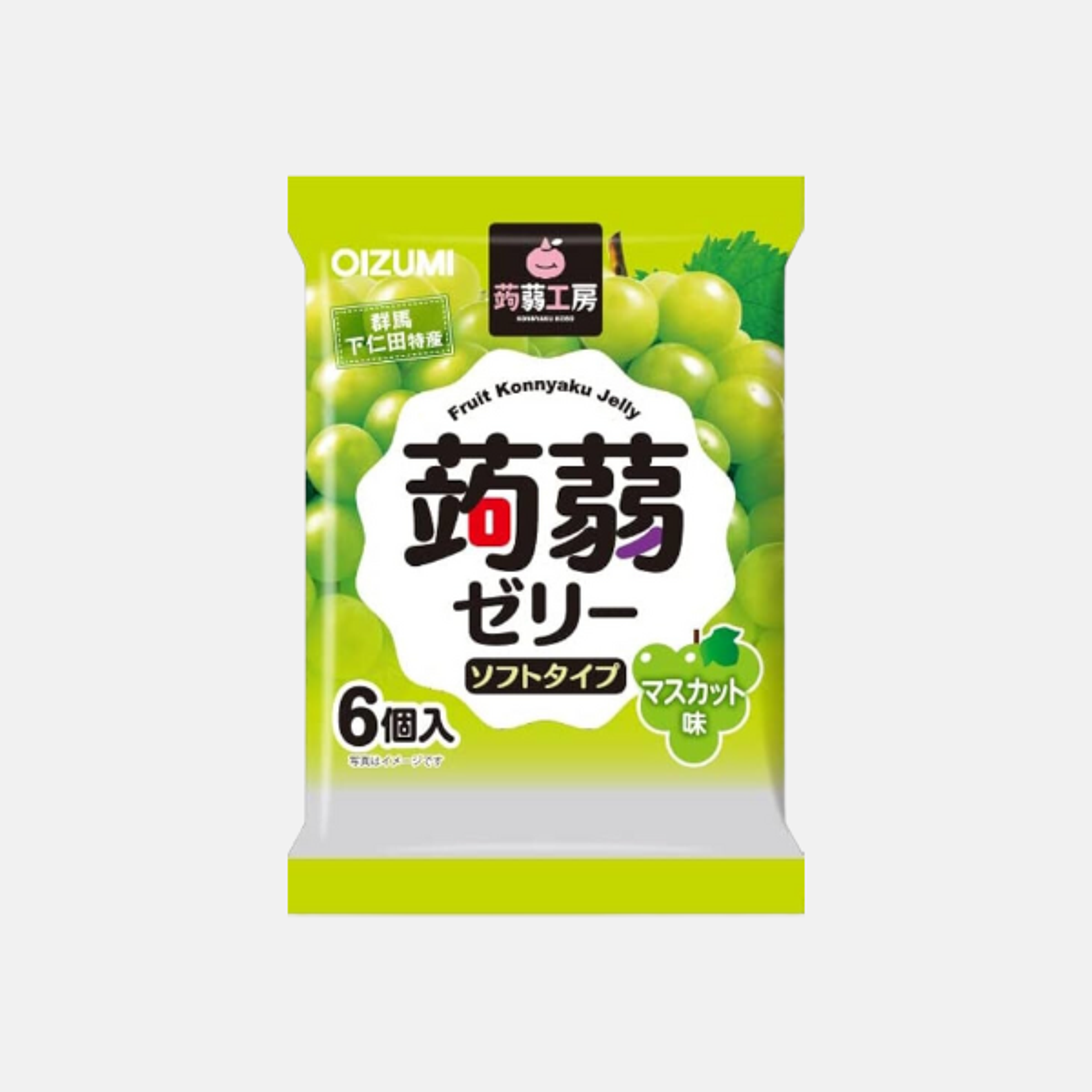 OIZUMI Konjak Jelly Muskattraube 6er 106g – Fruchtiger und leichter Snack mit Traubengeschmack