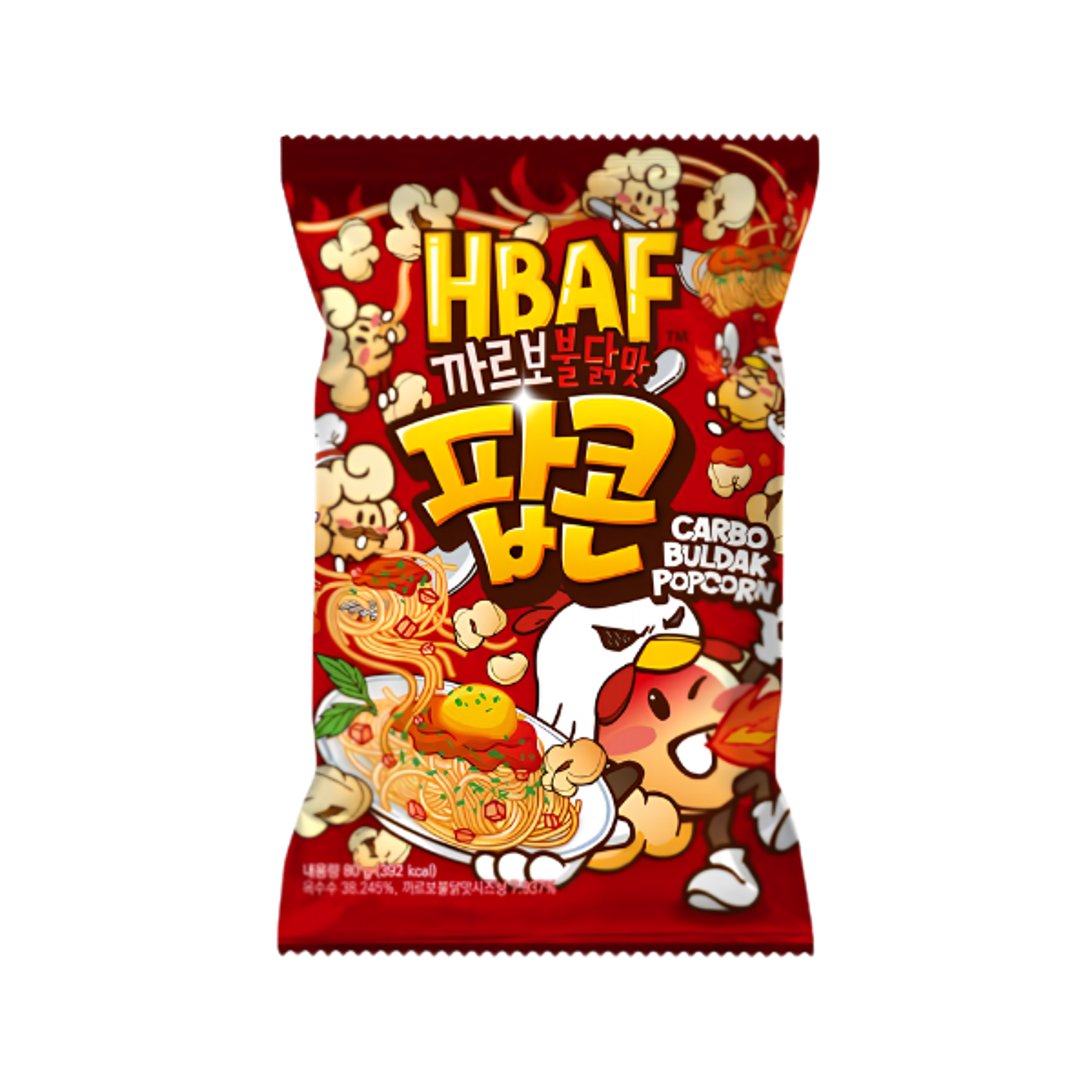 HBAF Popcorn Carbo Buldak 80g | Korean Spicy Carbo Popcorn Snack