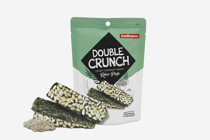 DOUBLE-CRUNCH-Crispy-Seaweed-Snack-Rice-Pop-25g-Packung-vorne-gezeigt-auf-einem-hellen-Hintergrund