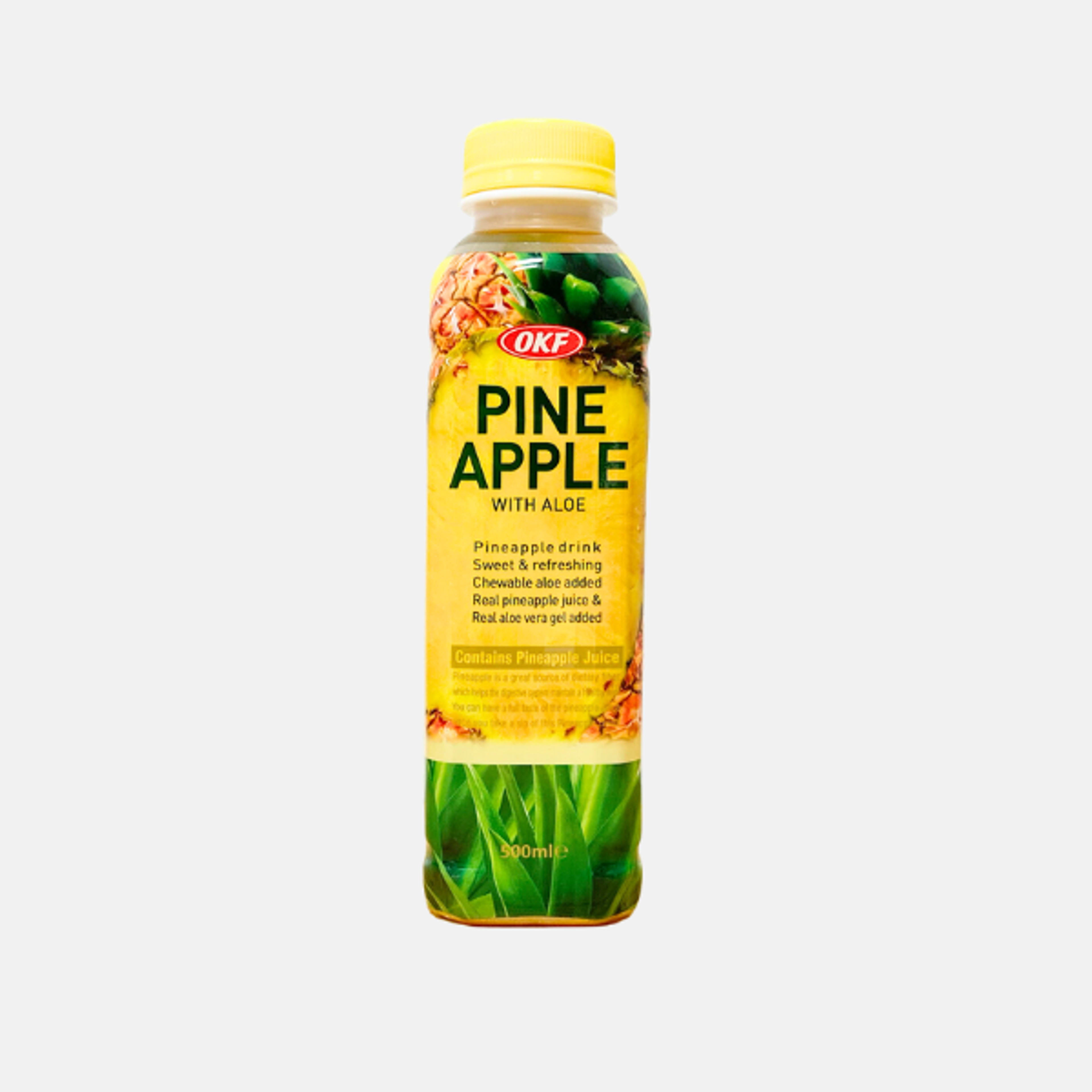 OKF Aloe Vera Drink Pineapple 500ml - Refreshing Drink with Aloe and Pineapple Flavor