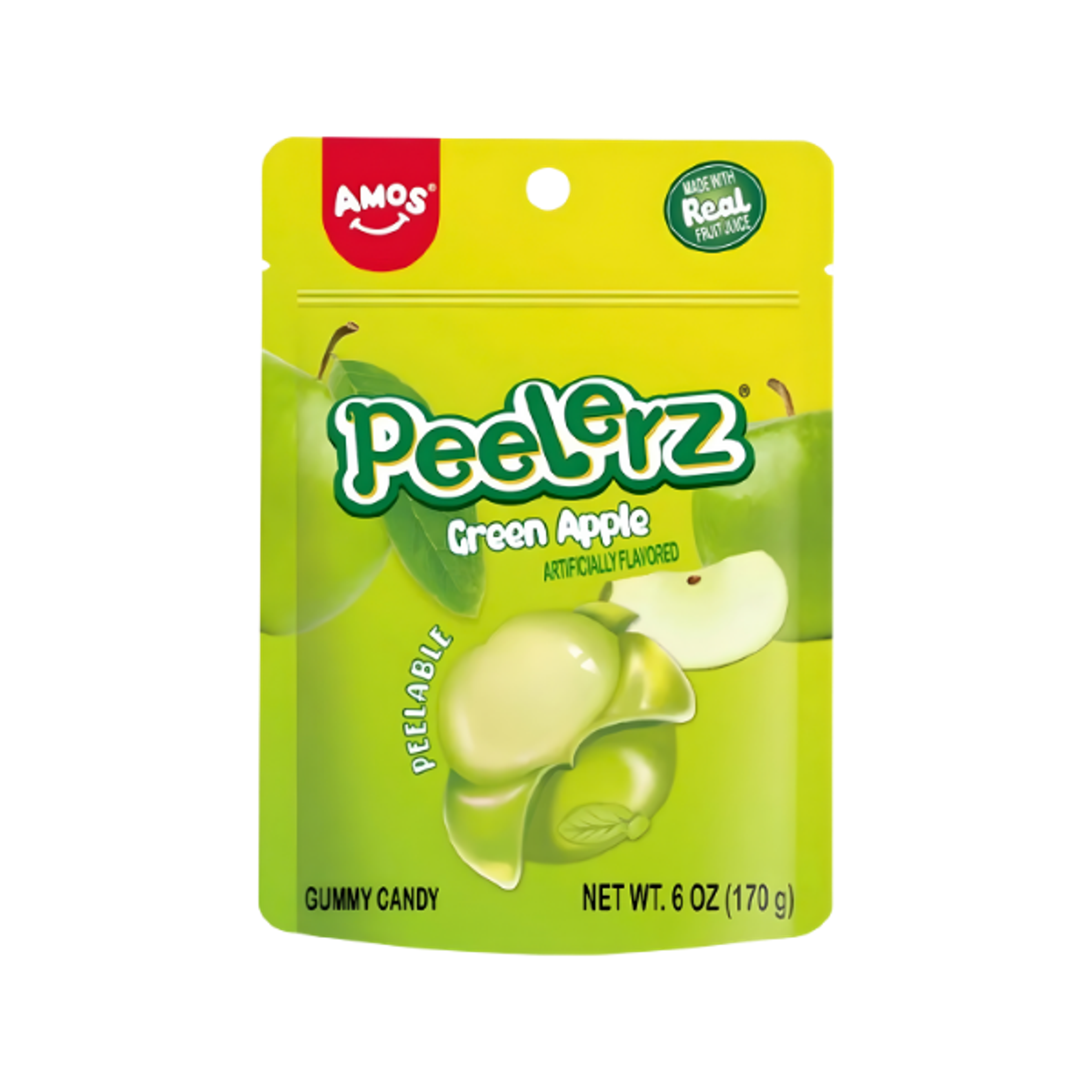AMOS Peelerz Green Apple 65 g | Schälbares Apfel-Fruchtgummi