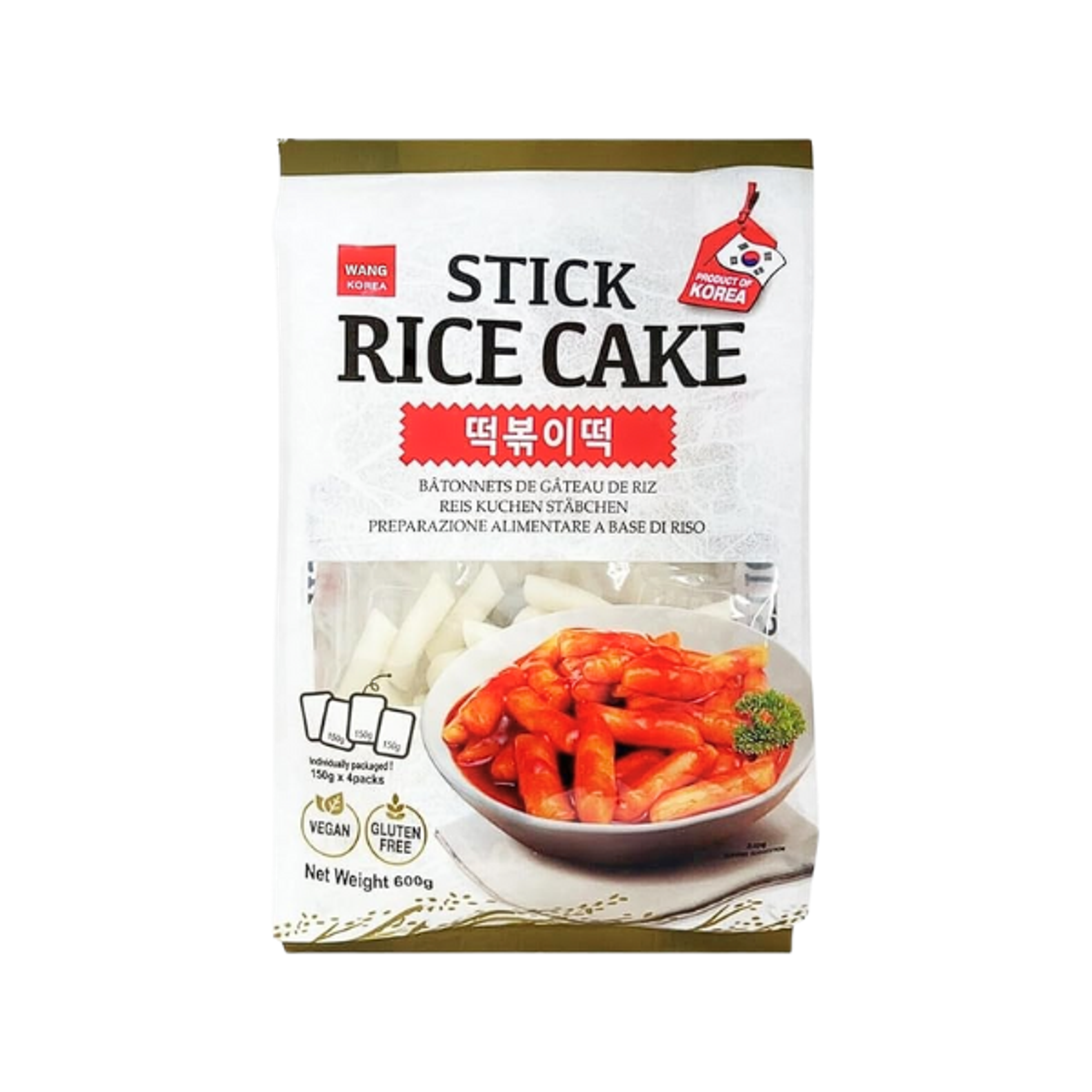 WANGKOREA Tteokbokki Reiskuchen 600g | Glutenfrei & Vegan