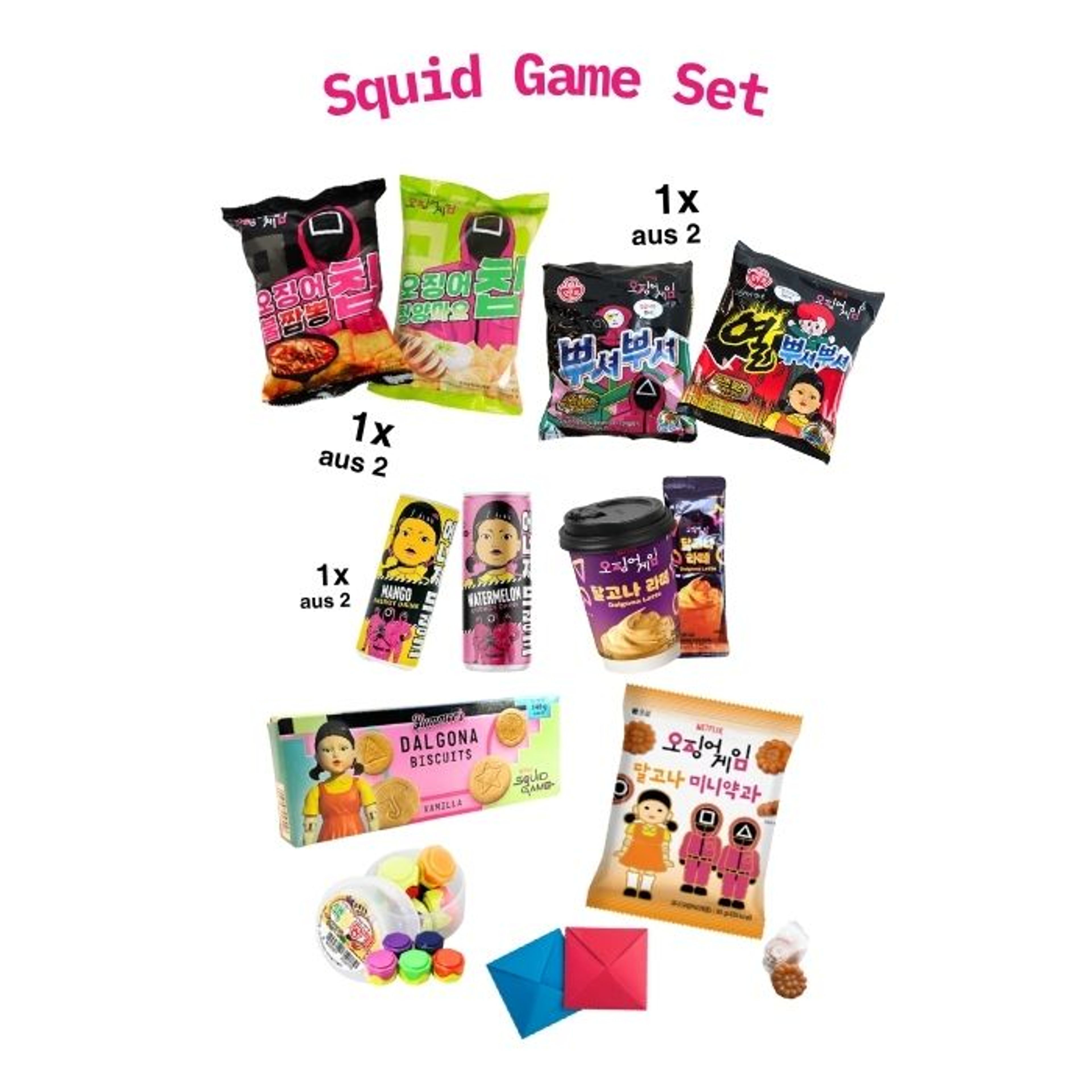 Squid Game Snack & Game Set – Iconic Korean Snacks & Childhood Games