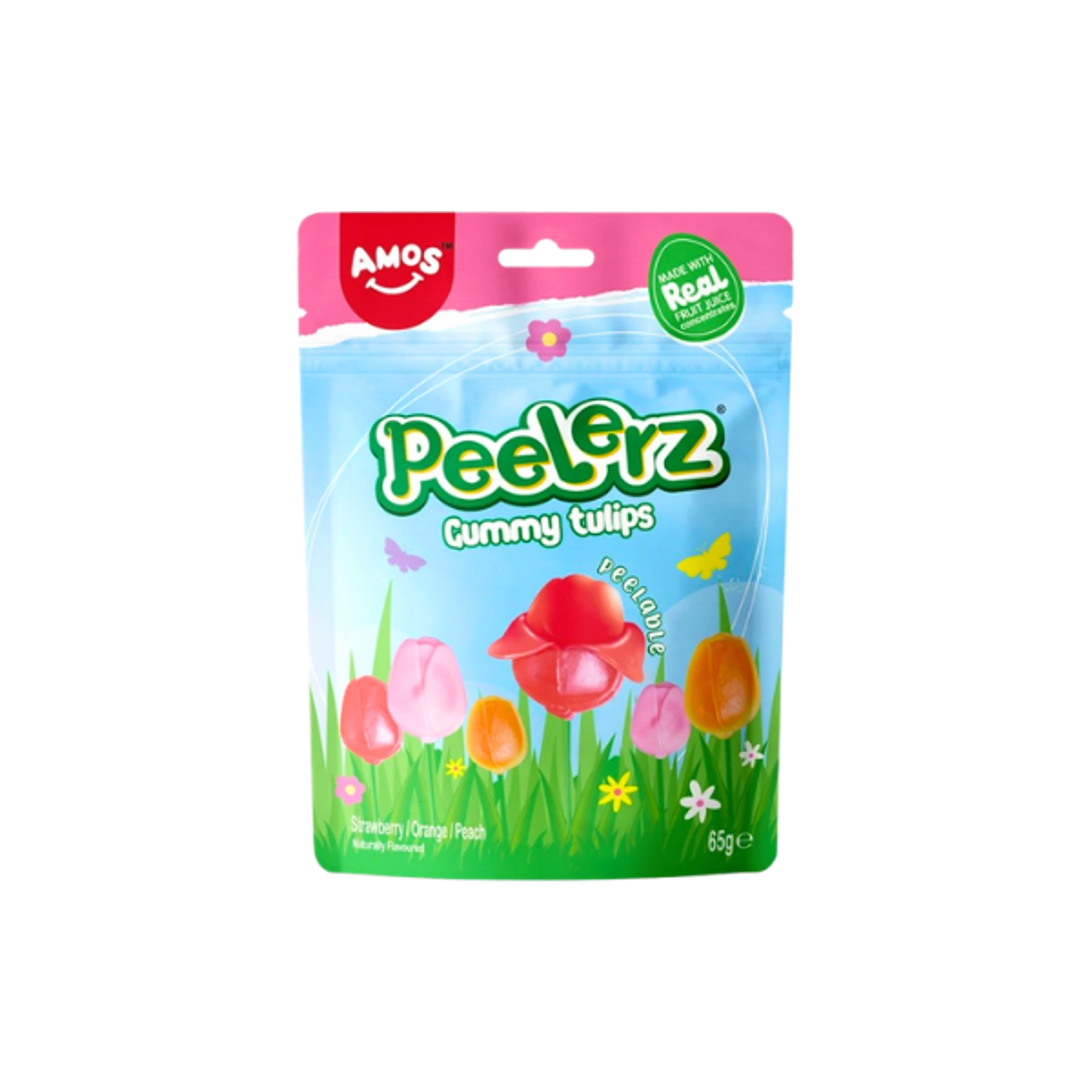 AMOS Tulips Peelerz 65g | Schälen & Essen Fruchtgummi in Tulpenform