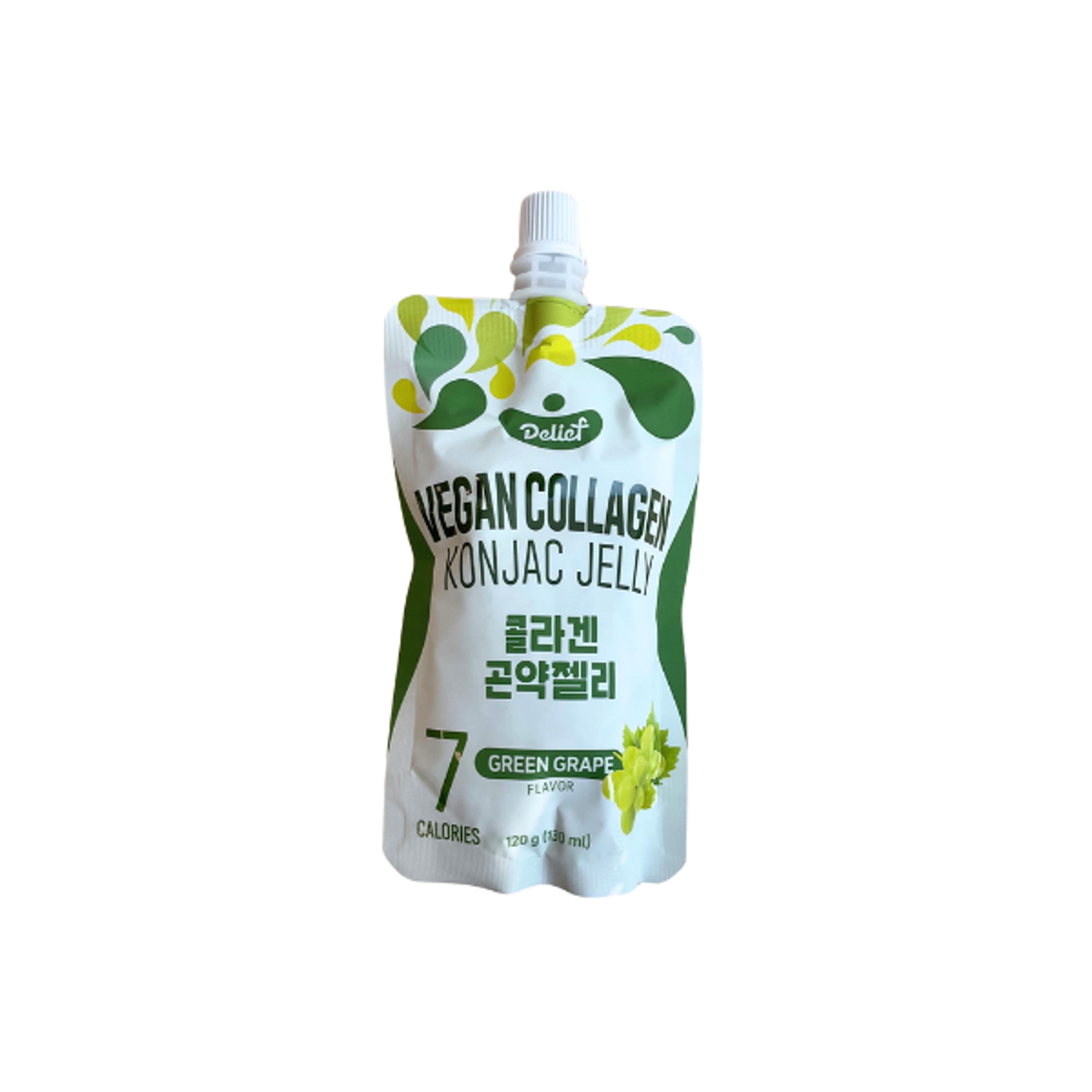 DELIEF Vegan Collagen Konjac Jelly Green Grape 120g | Veganer Beauty-Snack mit Kollagen & nur 7 kcal