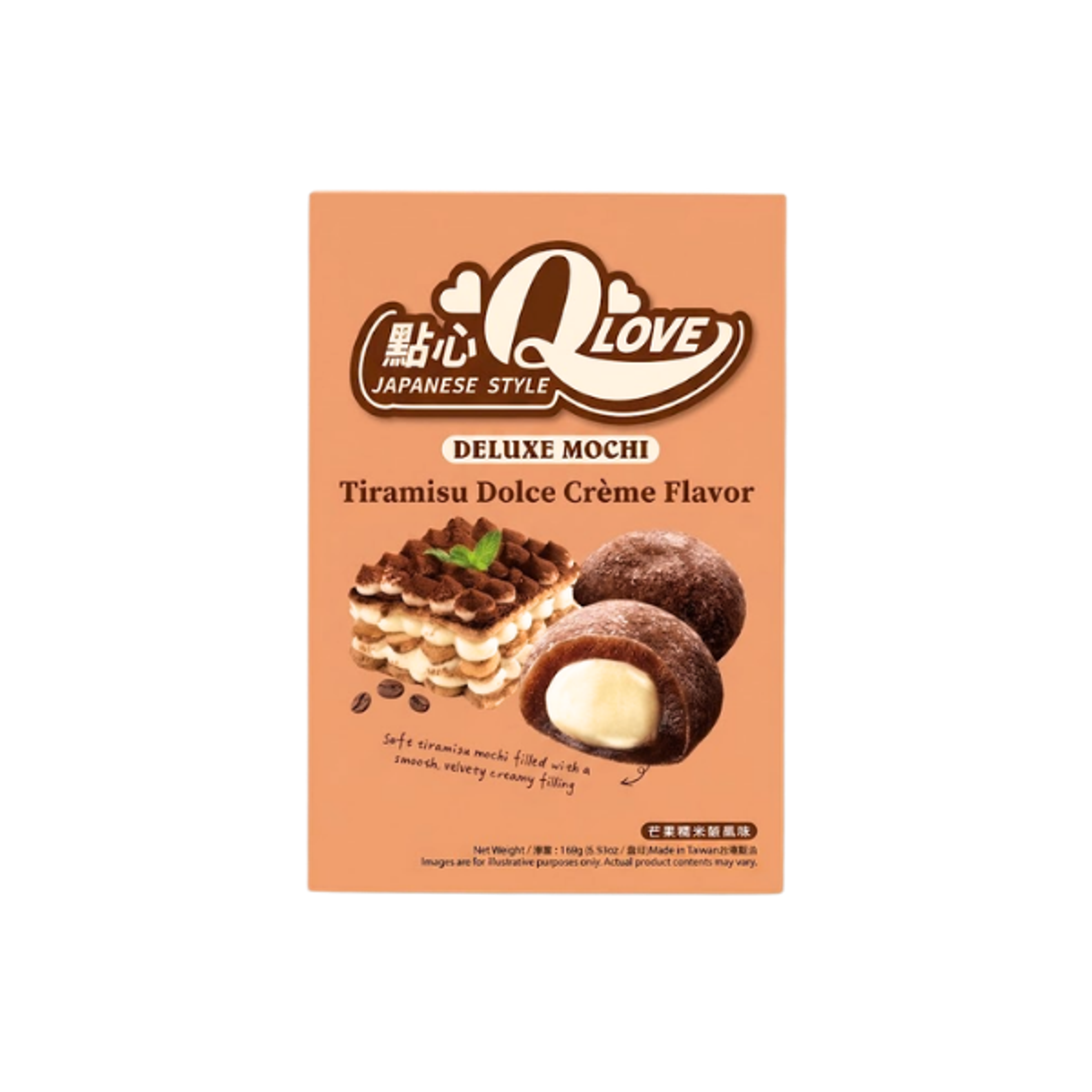 QLOVE Tiramisu Mochi 180g | Dessert Mochi mit Kaffee-Note