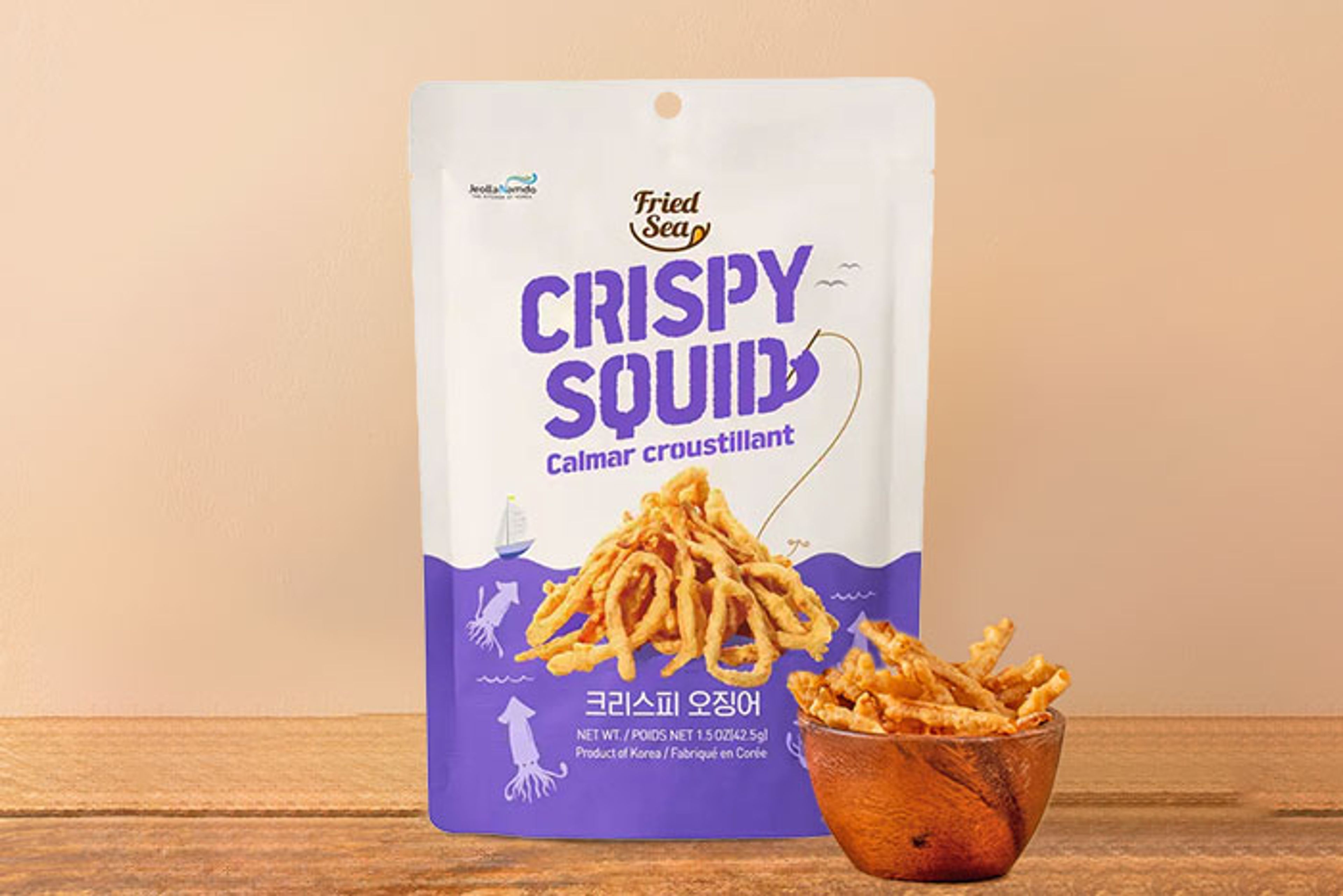 Packung von FRIED SEA's Crispy Squid 42.5g.