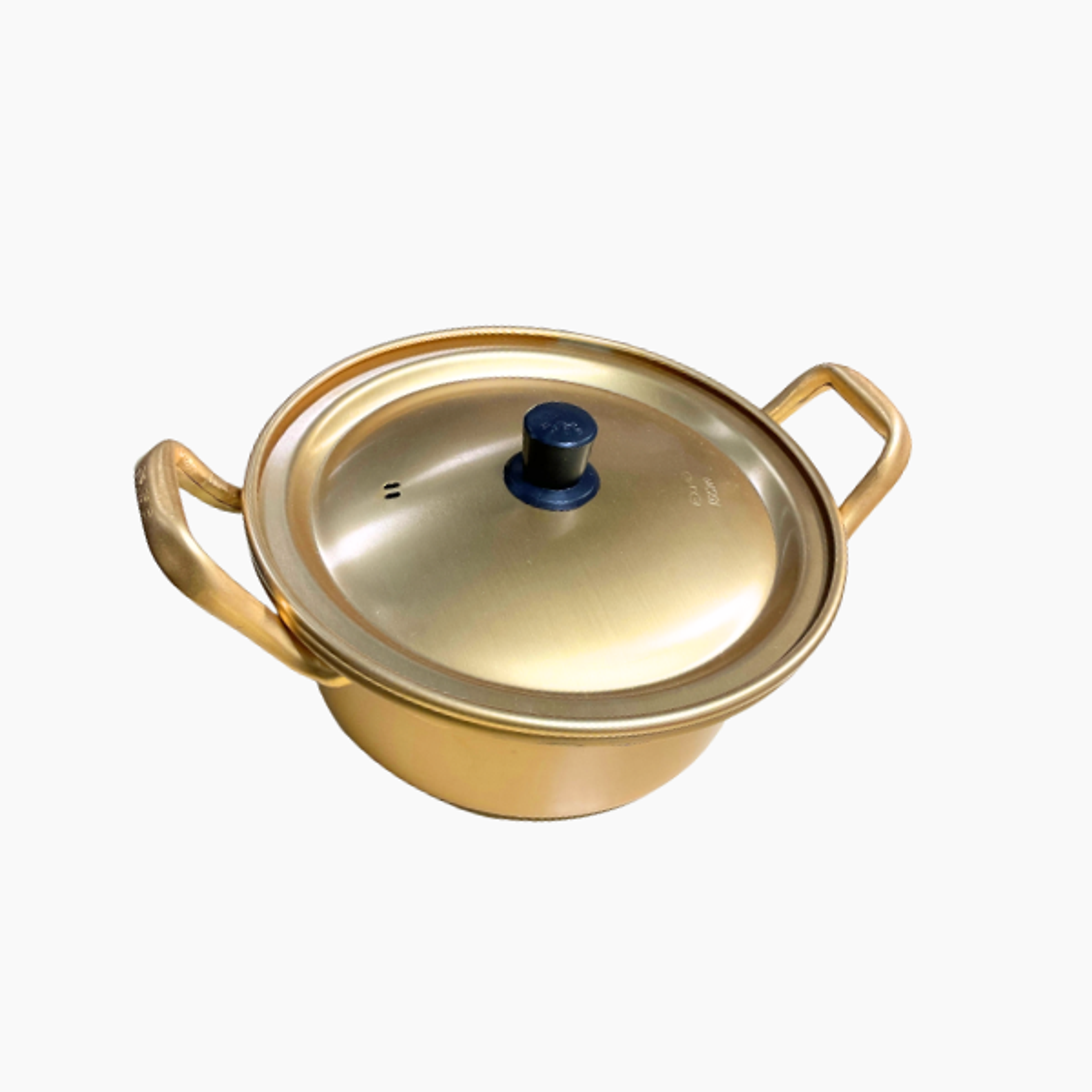 Koreanischer Goldtopf 16 cm mit Deckel – Ramyeon-Nudeltopf im Retrodesign