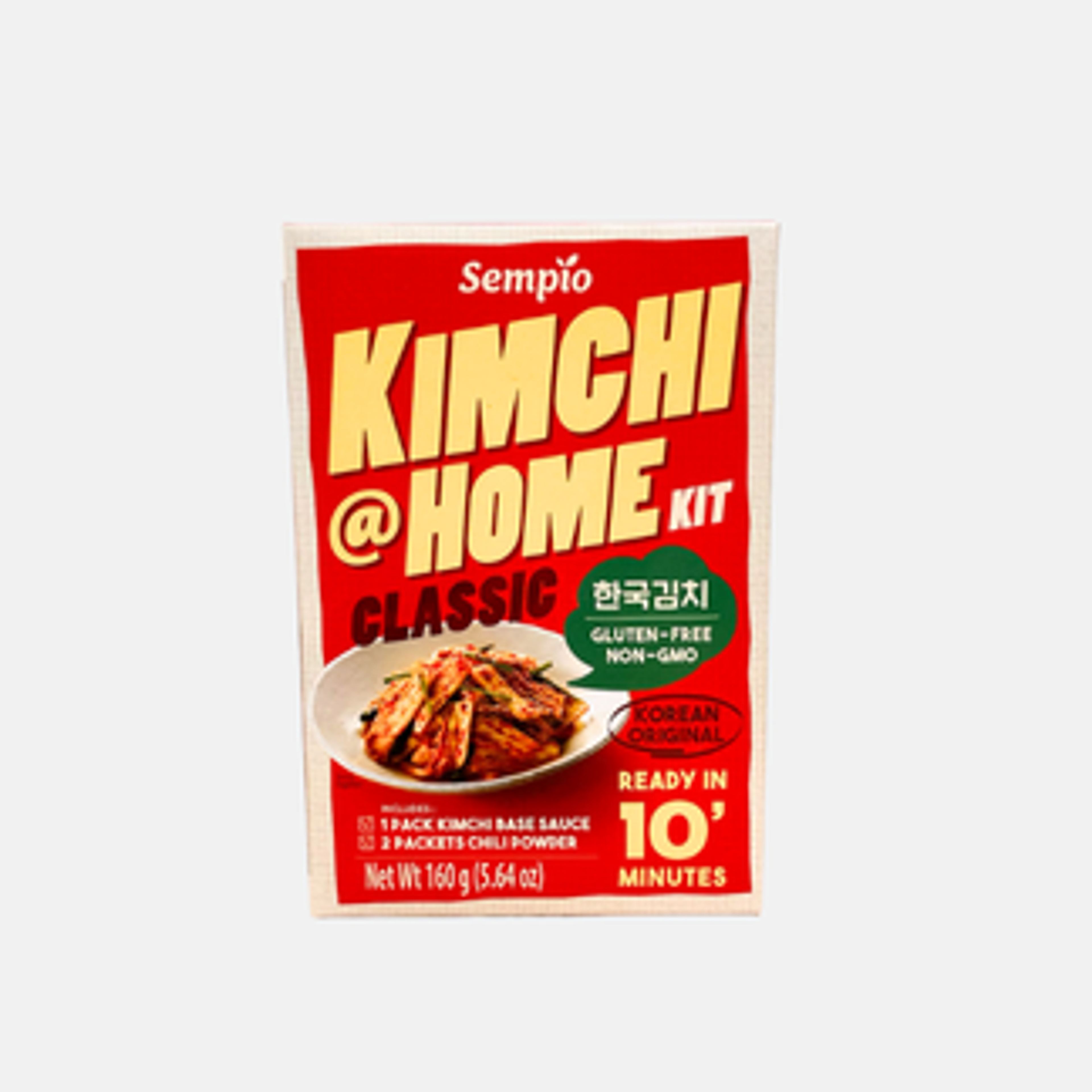 Vorderansicht des Sempio Kimchi-Kit Classic 160g: Zeigt das ansprechende Design und die Menge.