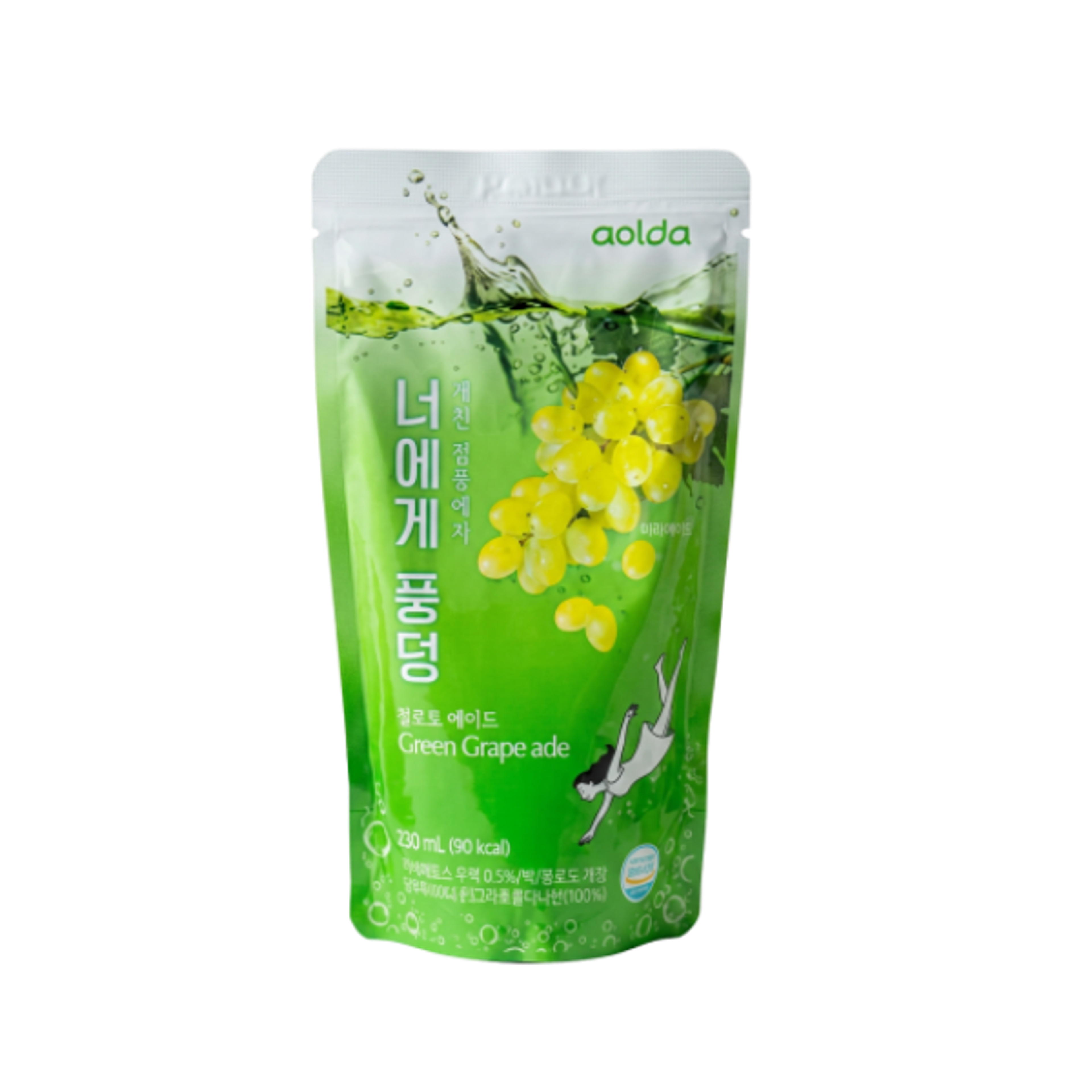 AOLDA Pouch Drink Green Grape Ade 230ml | Koreanischer Traubenpunsch im praktischen Beutel