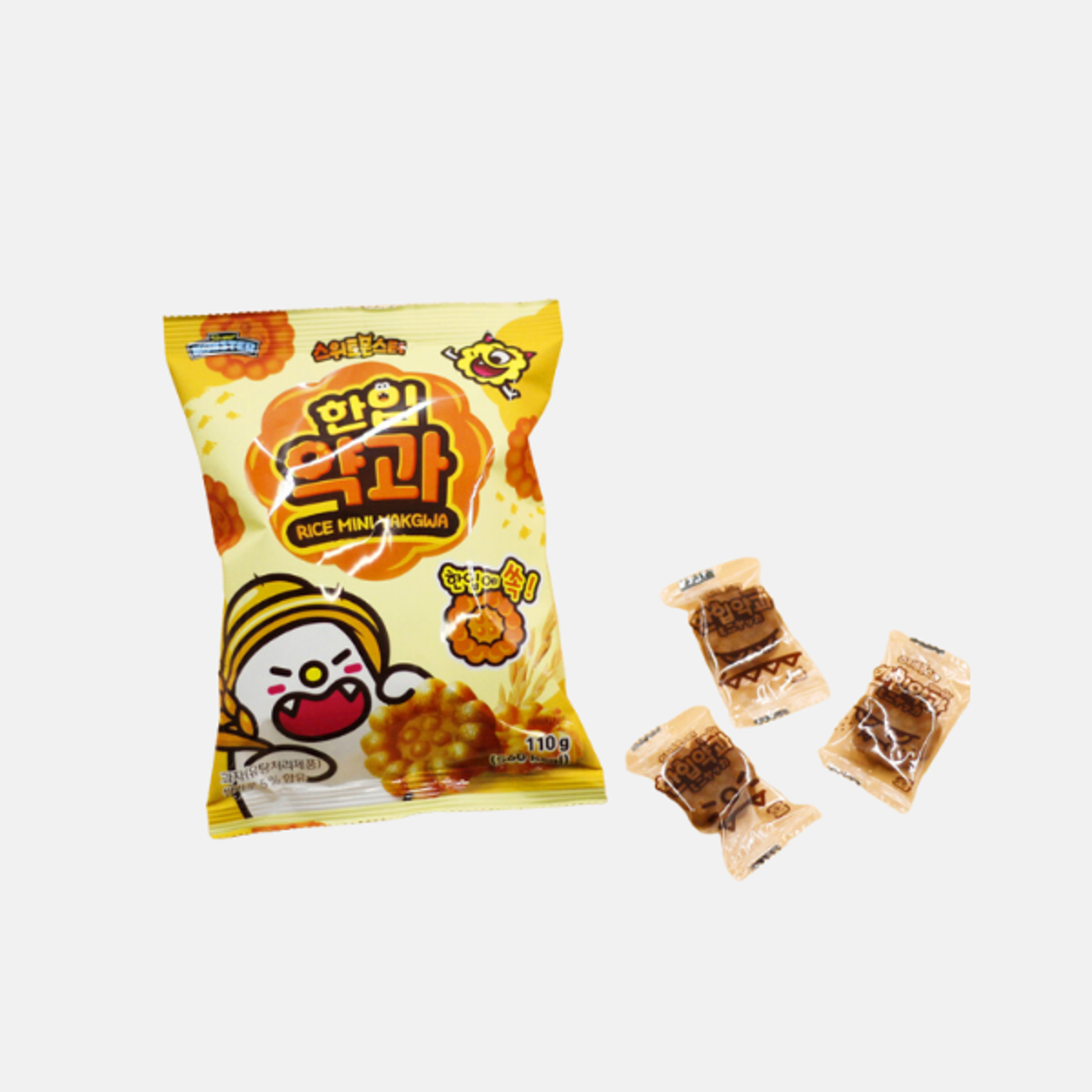 SWEETMONSTER Mini Yakgwa 110g - Traditionelle Koreanische Reiskuchen-Snacks, einzeln verpackt