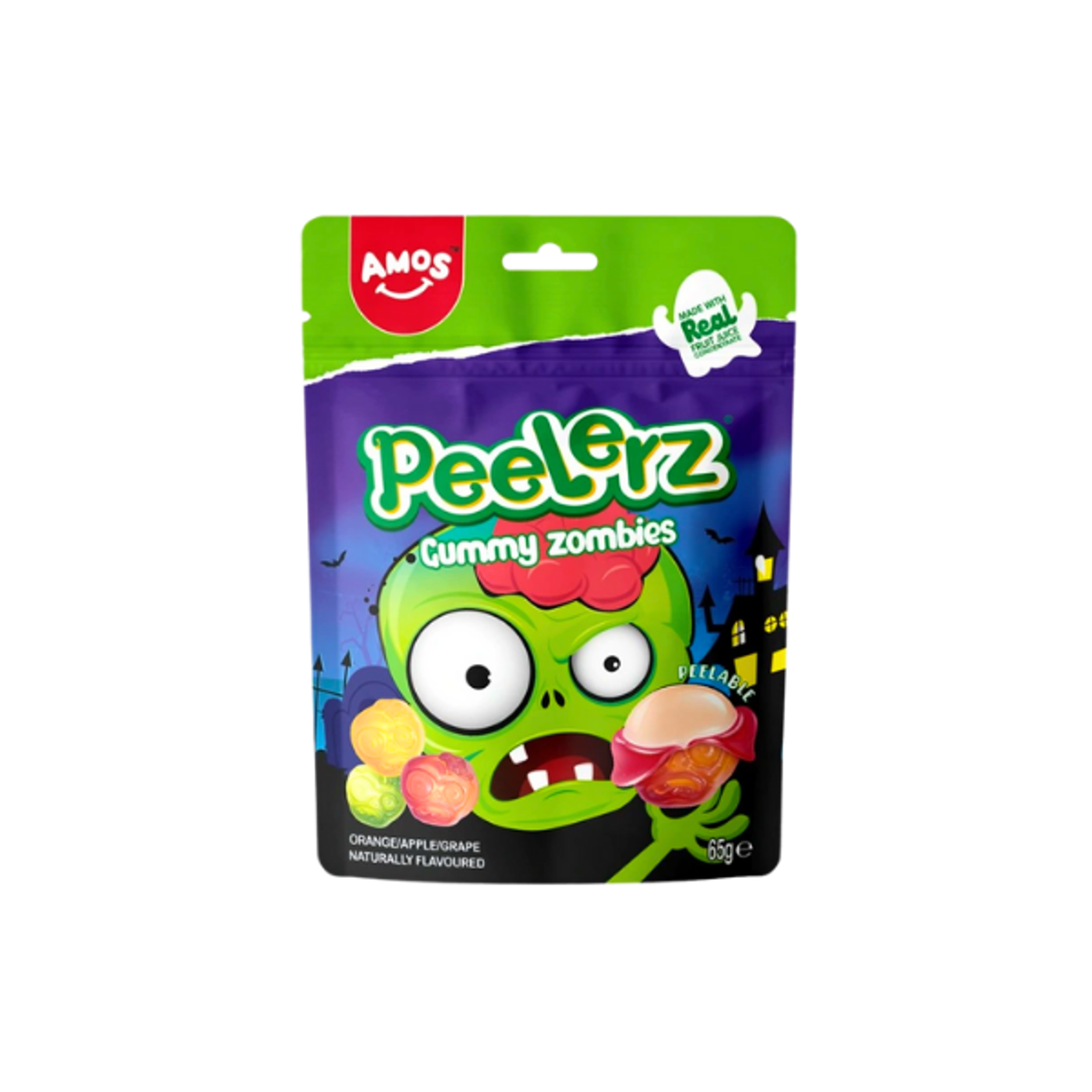 AMOS Peelerz Zombies 65g | Schälen & Essen Fruchtgummi im Zombie-Design