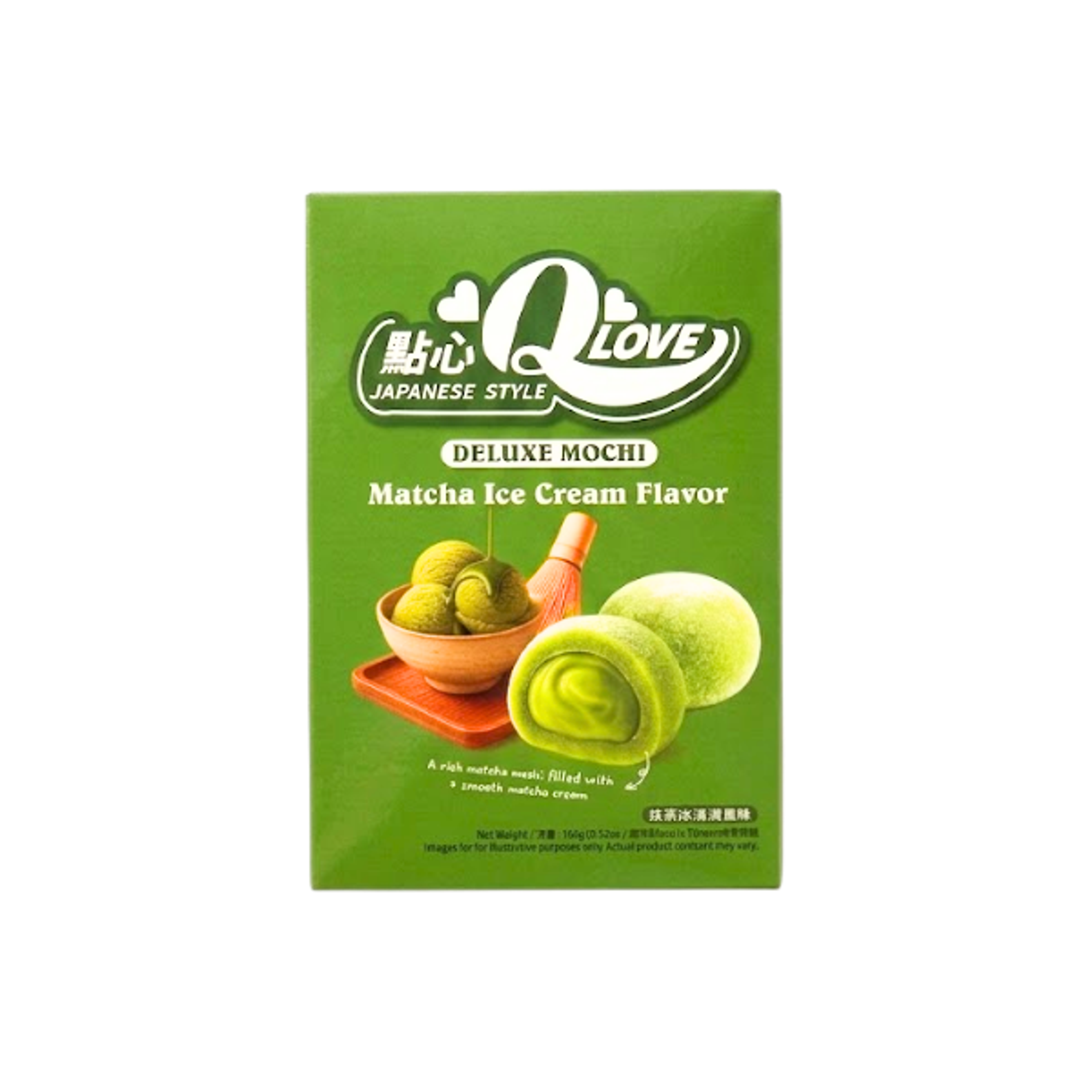 QLOVE Matcha Mochi 180g | Grüner Tee Dessert Mochi
