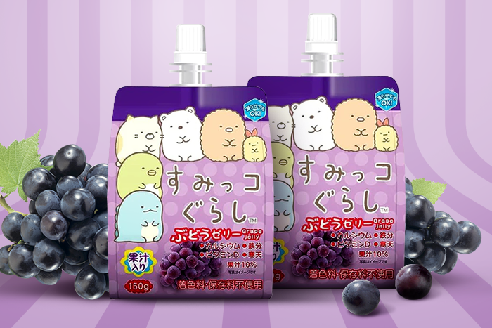 Verpackung von YOKOO SUMIKKO Jelly Grape, farbenfroh und ansprechend.