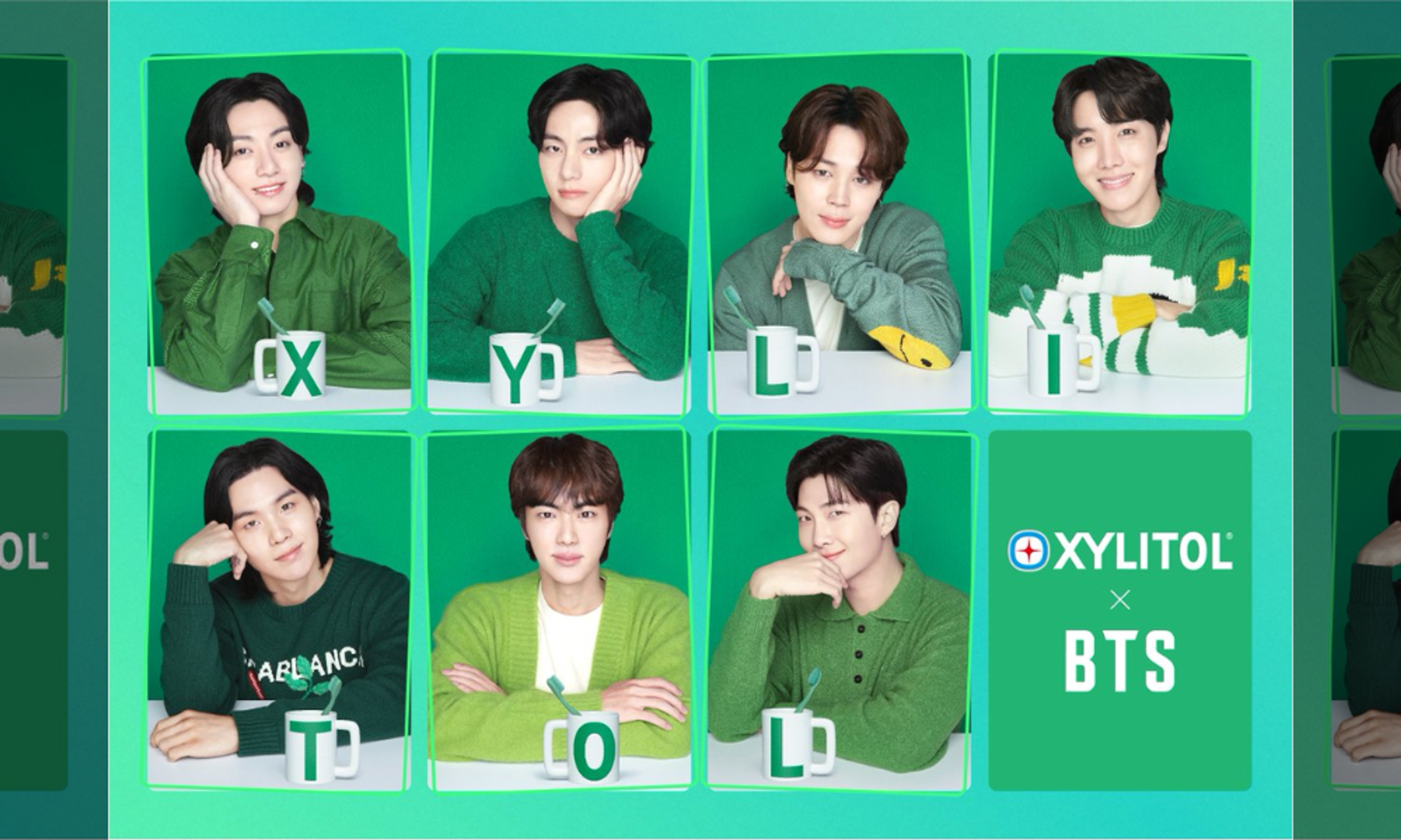 BTS x Lotte Xylitol Bubble Gum Mild Mint 9P 26g