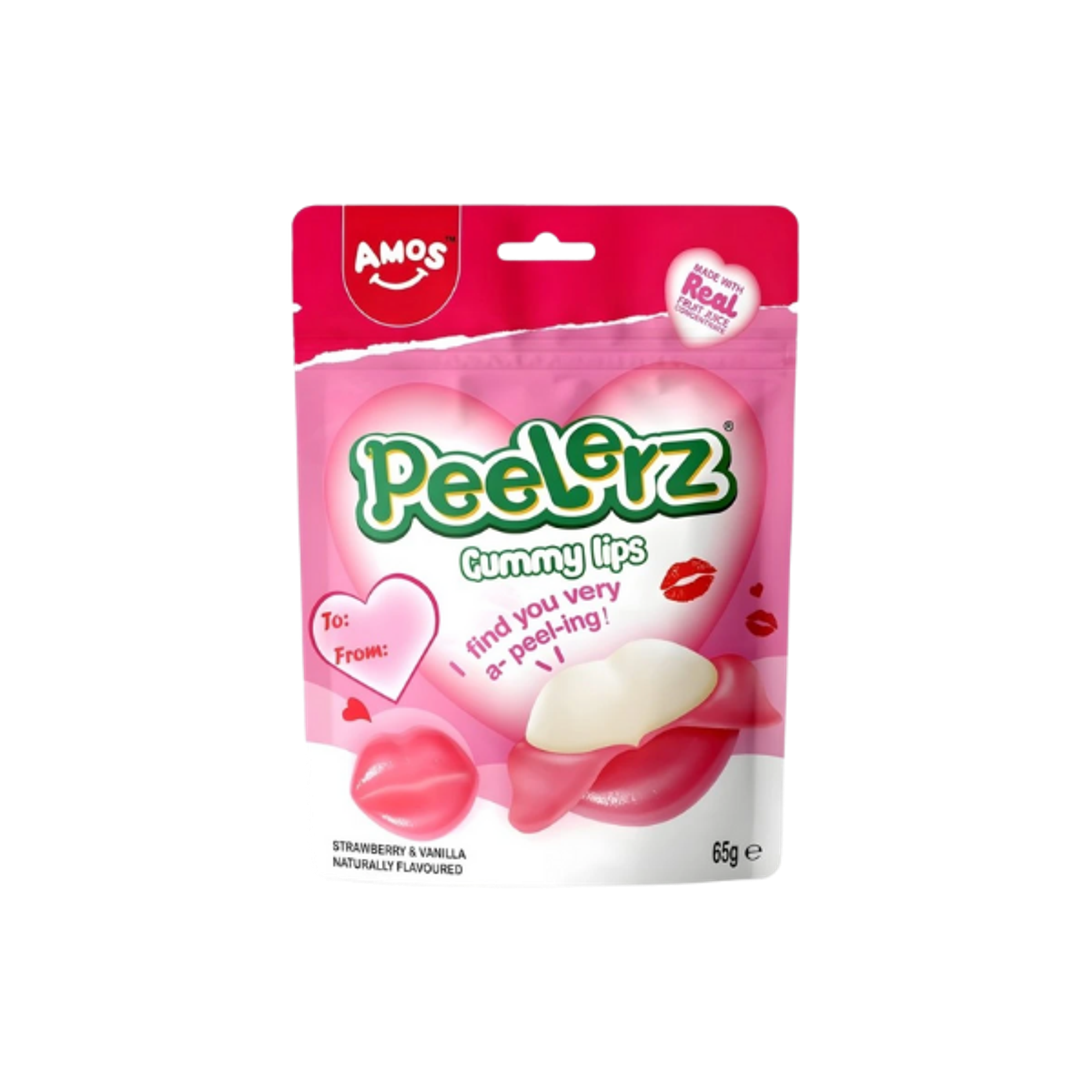 AMOS Peelerz Lips 65g | Schälen & Essen Fruchtgummi in Lippenform