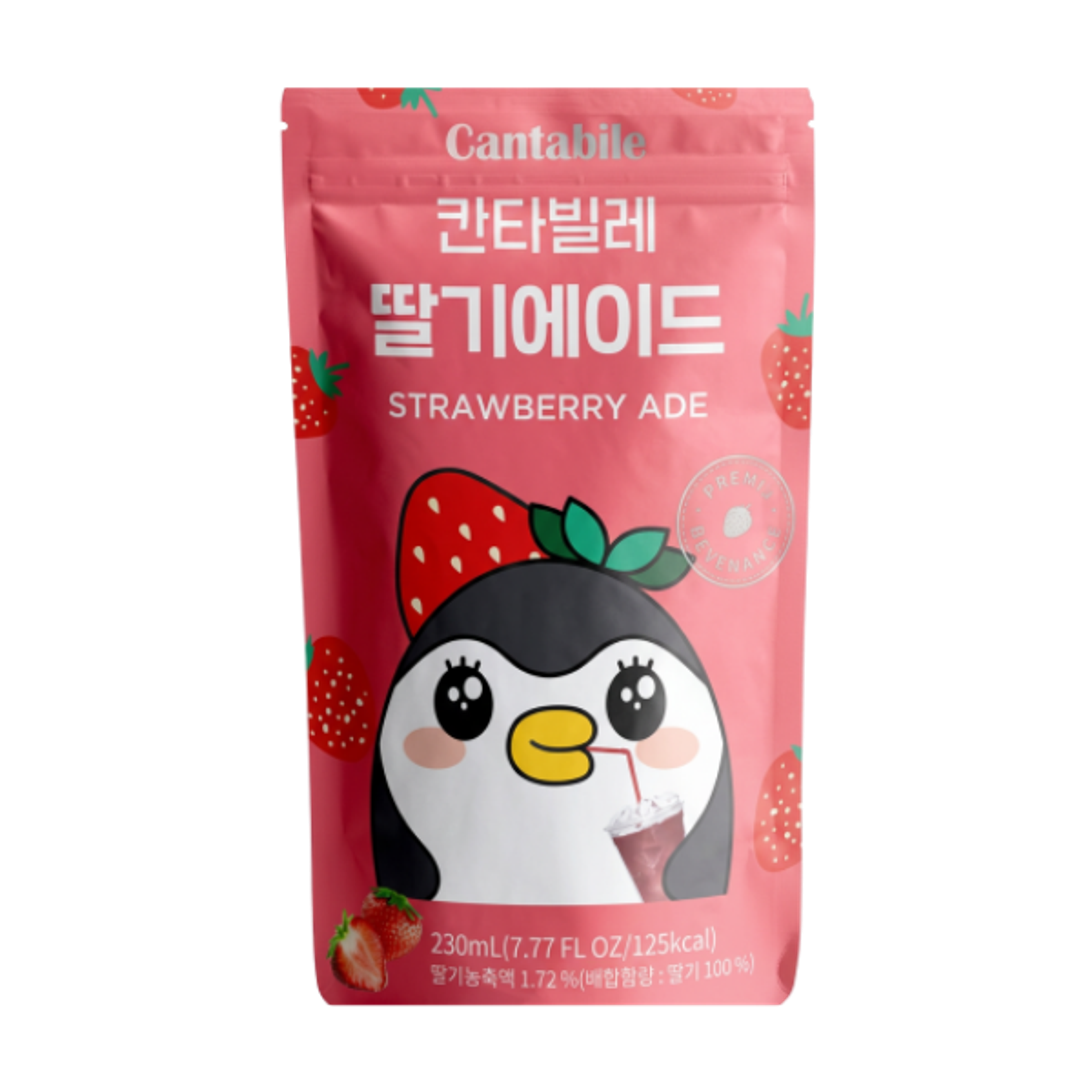 Cantabile Strawberry Flavored Ade 230ml – Erfrischendes Erdbeergetränk