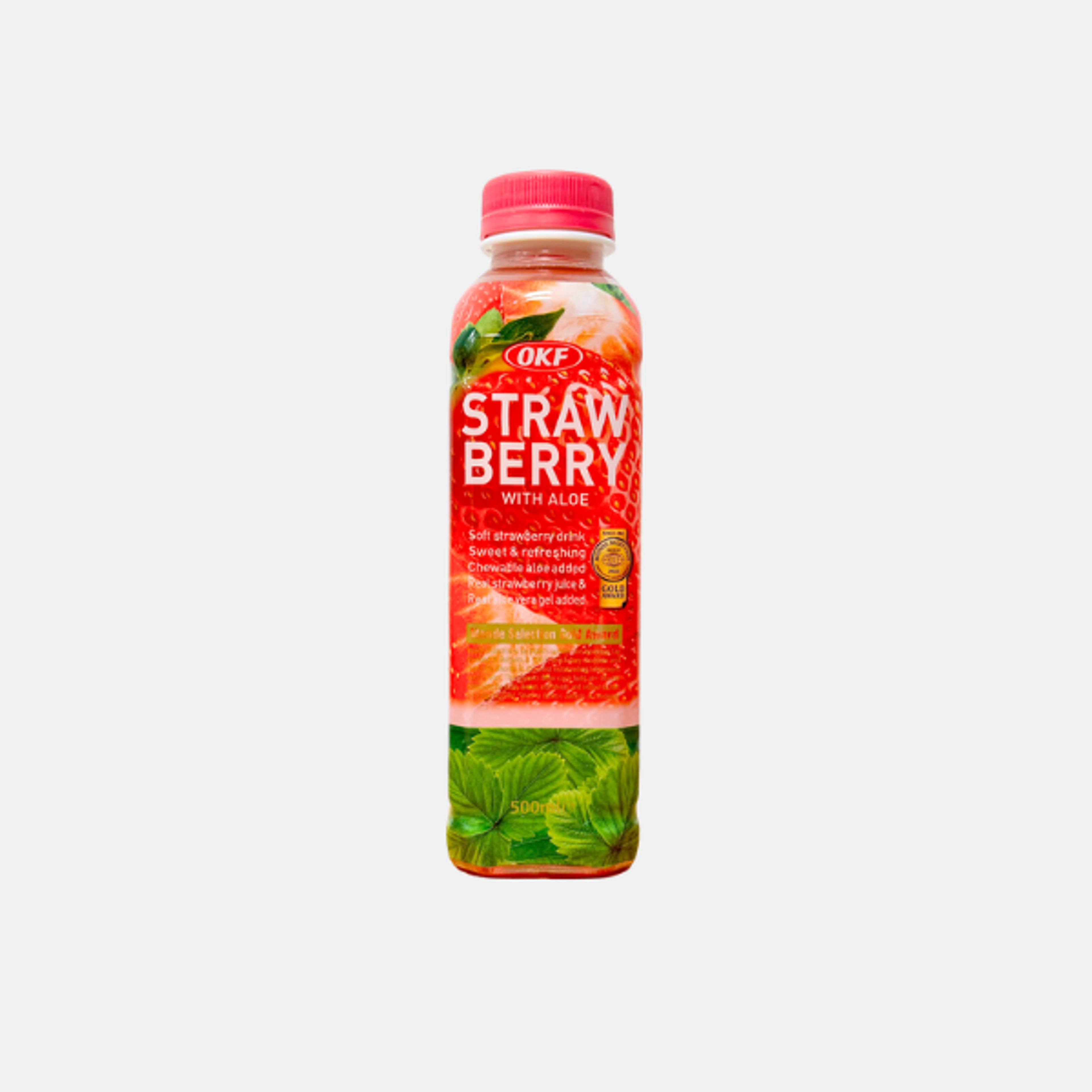 OKF Aloe Vera Drink Strawberry 500ml - Erfrischendes Getränk mit Aloe und Erdbeere