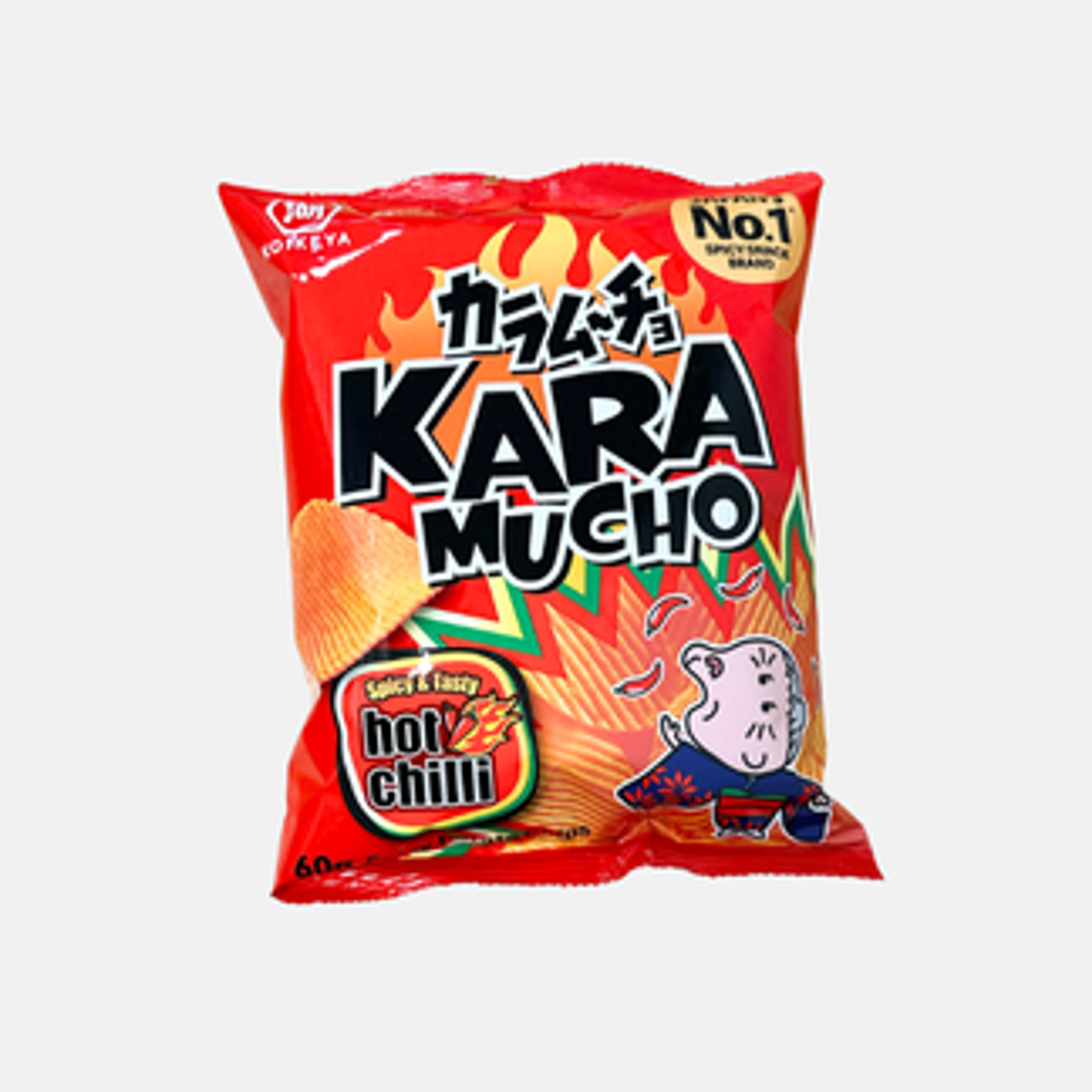  Koikeya Karamucho Kartoffelchips Hot Chilli Geschmack Ridge Cut 60g - Scharfer und Knuspriger Genuss