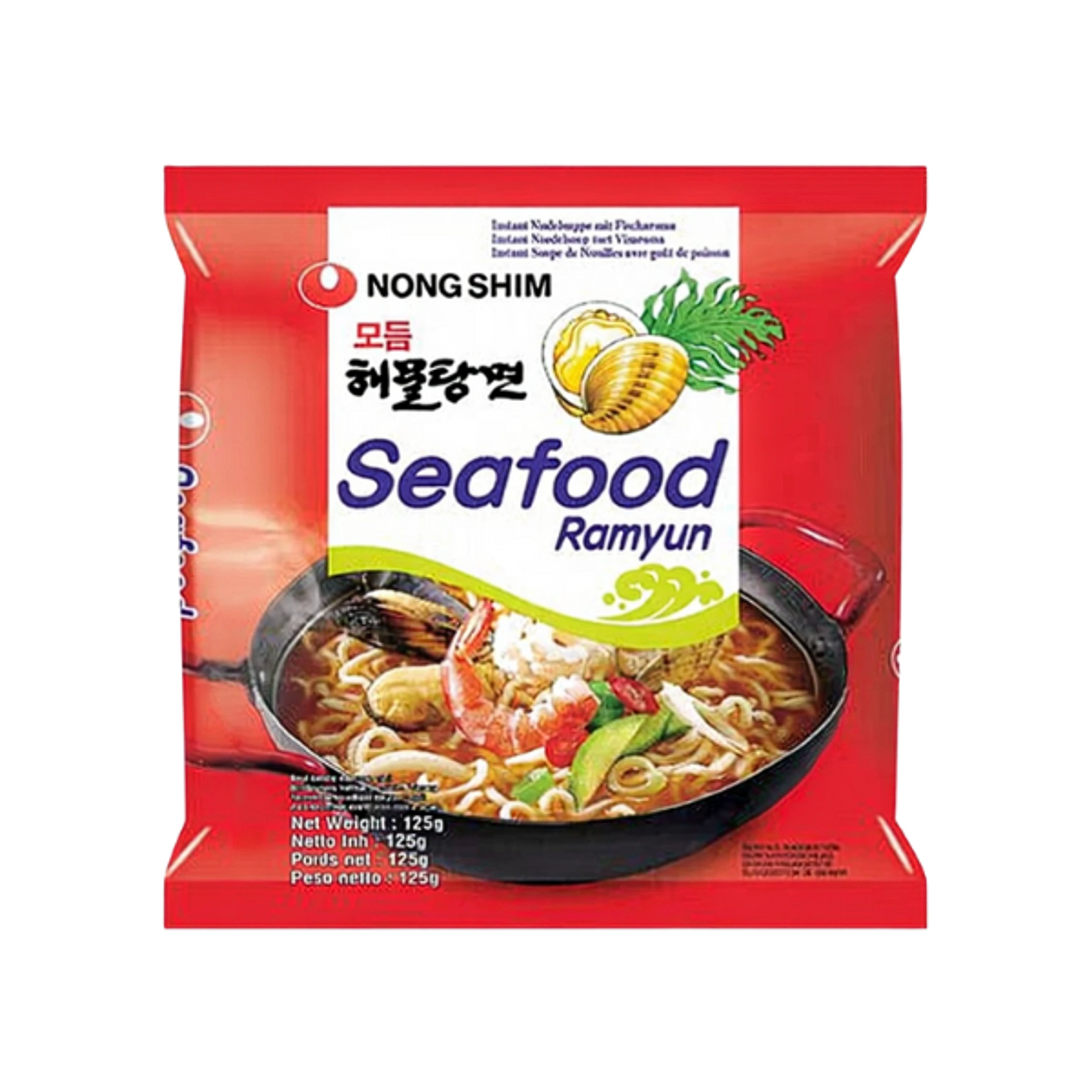 NONGSHIM Seafood Ramyun 125g | Koreanische Nudelsuppe mit Meeresfrüchten