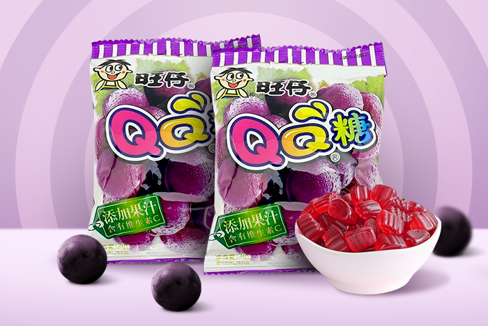Want Want QQ Gummibonbons mit Traubengeschmack 70g – Fruchtig und spaßig
