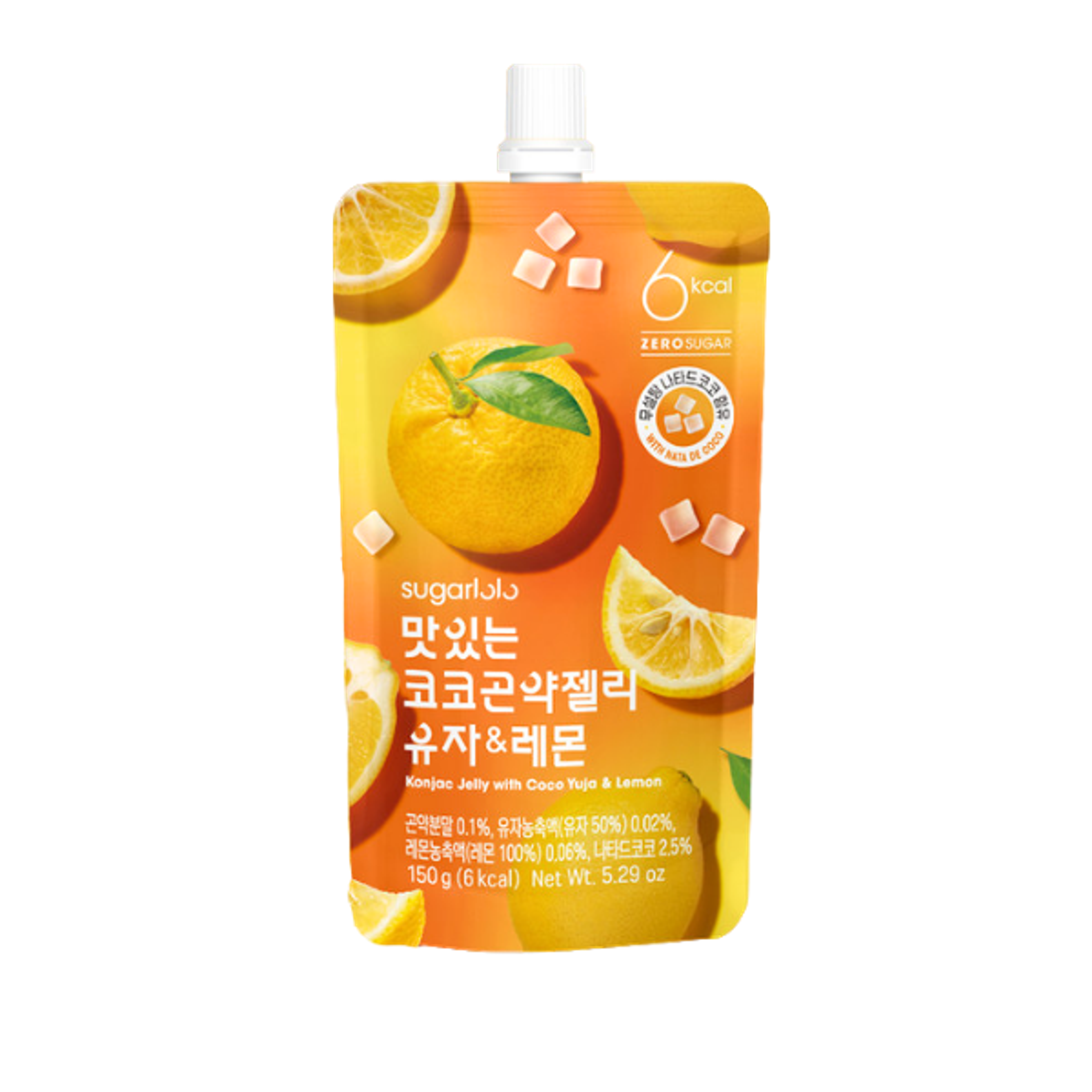 INTAKE Sugarlolo Konjac Jelly Nata de Coco Yuza & Lemon 150g | Kalorienarme Zitrus-Gelee mit Nata de Coco