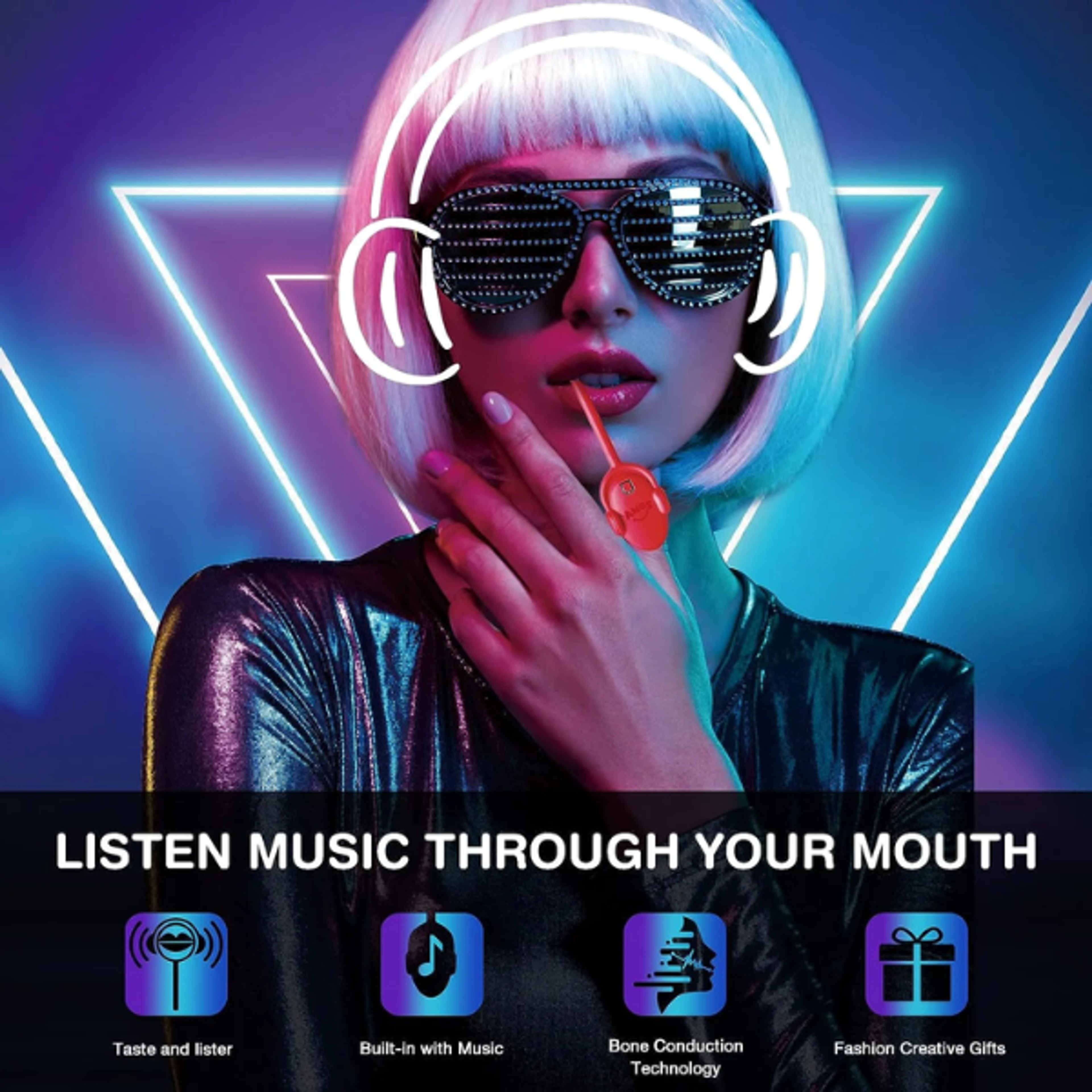 AMOS TastySounds Audio Lollipop Strawberry 12g