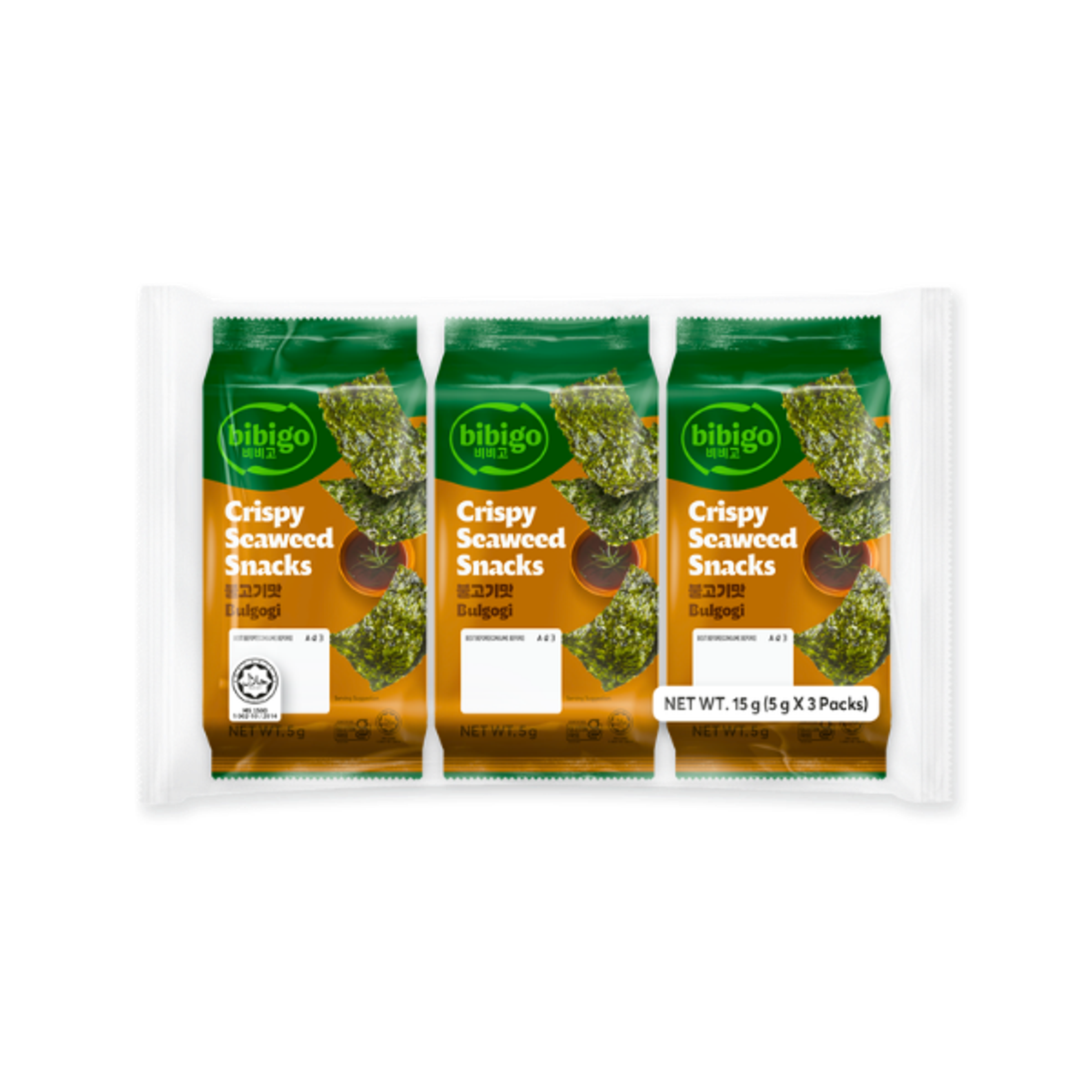 BIBIGO Crispy Seaweed Bulgogi 3 Pack | Korean Snack