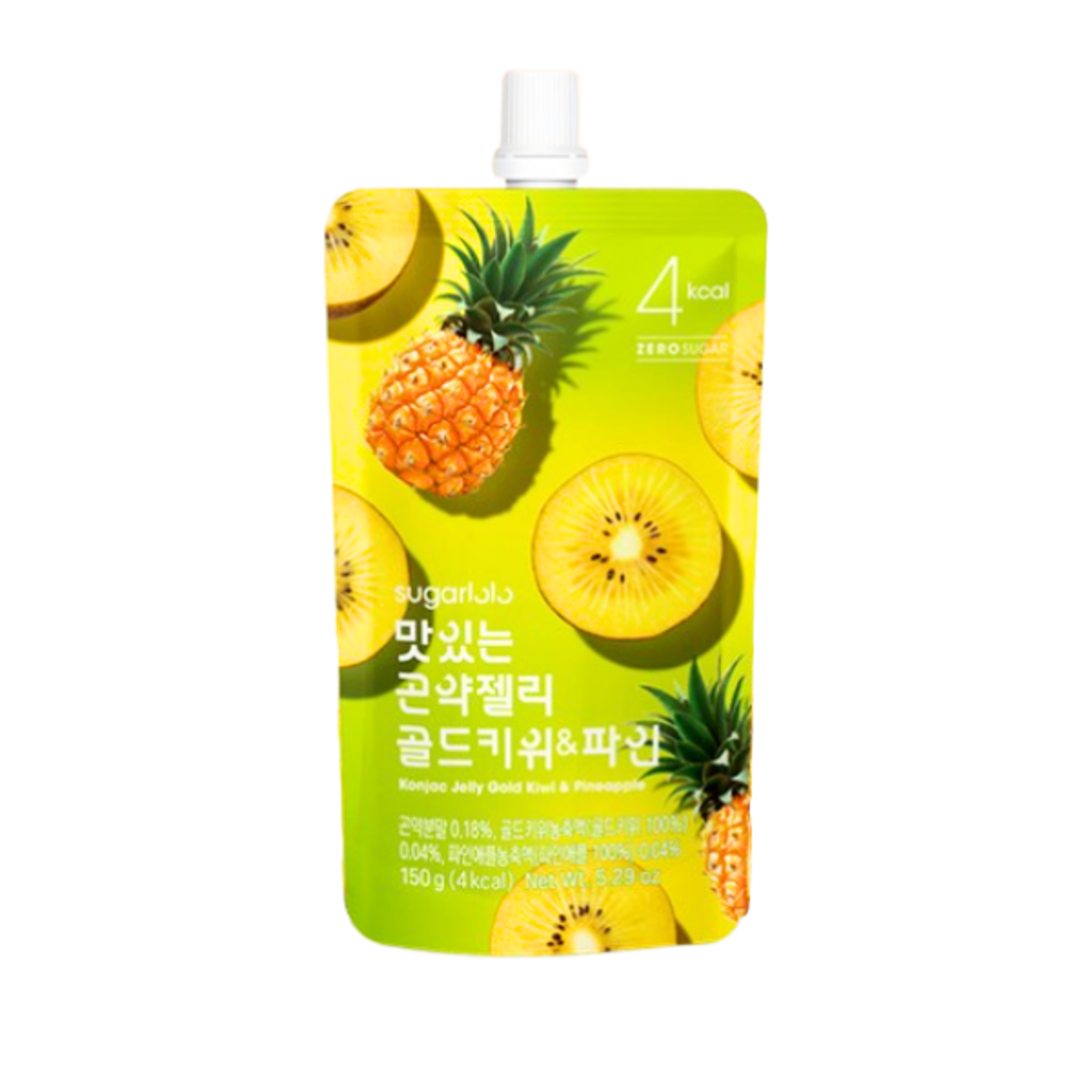 INTAKE Sugarlolo Konjak-Gelee Goldkiwi & Ananas 150g | Zuckerfreier Gelee-Snack mit tropischem Geschmack & nur 4 kcal