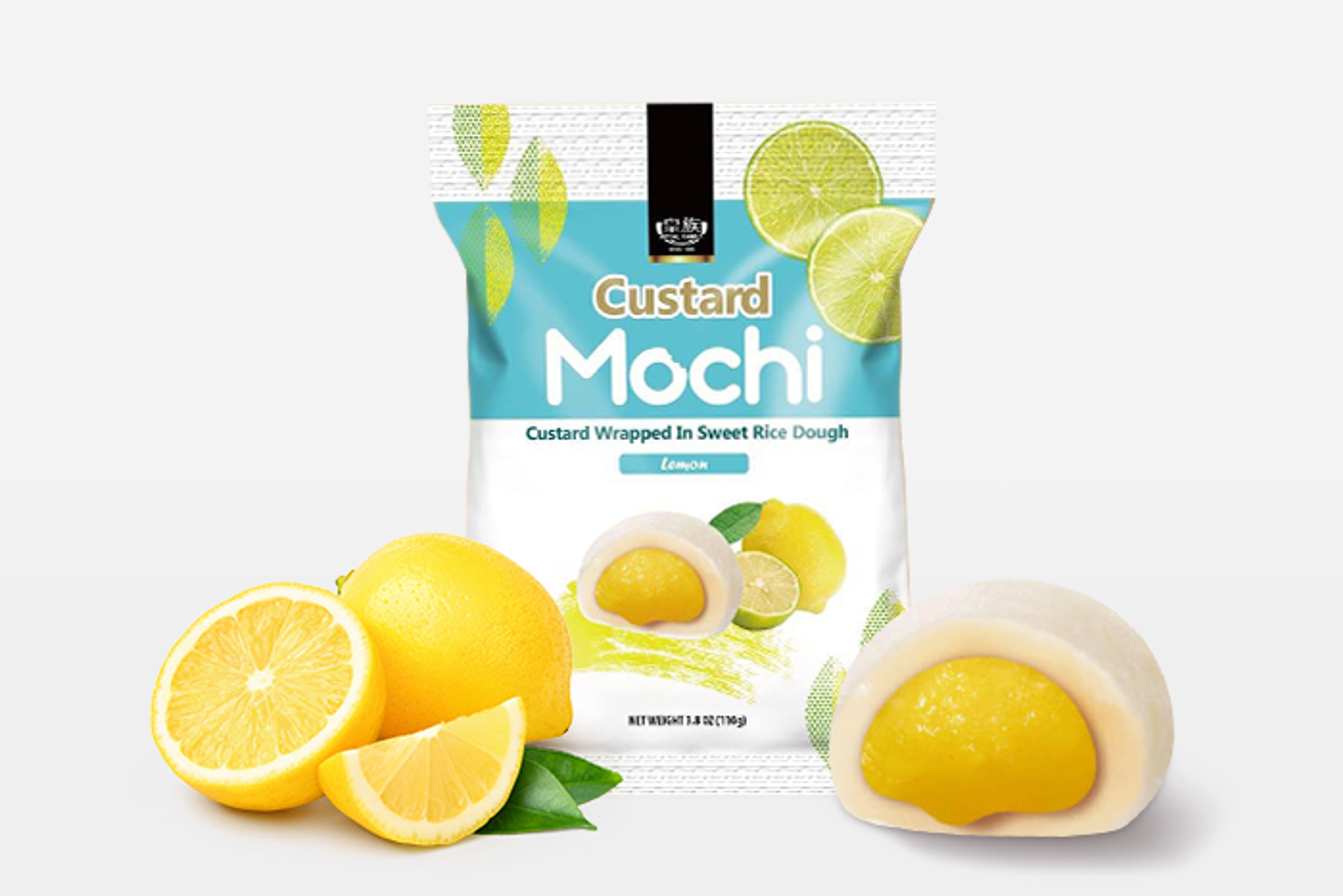 Royal Family Custard Mochi Lemon 110g Rice kuchen - Ricekuchen - Rice cake