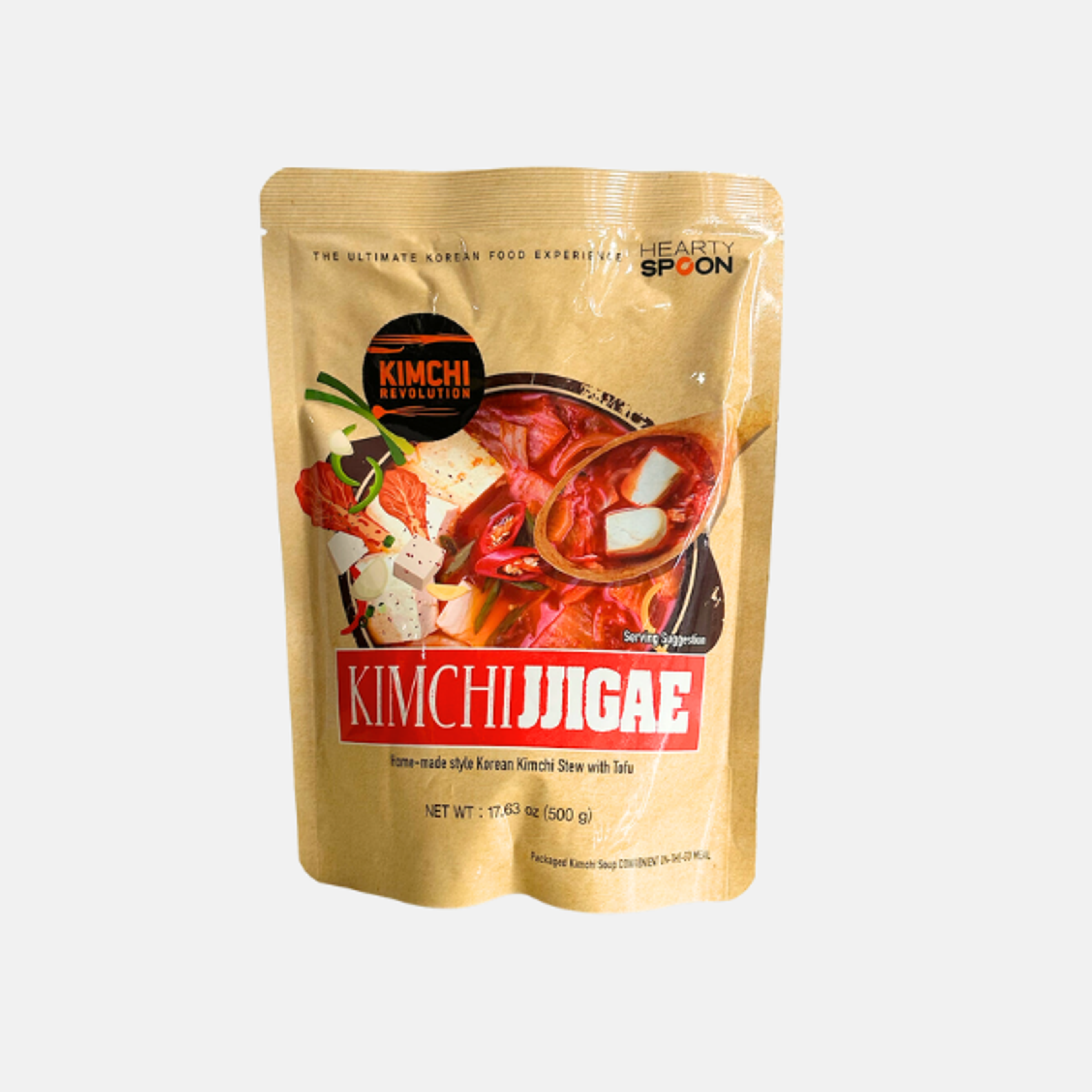 HEARTY SPOON Kimchi Jjigae (Suppe) 500g - Hausgemachter Koreanischer Kimchi-Eintopf mit Tofu