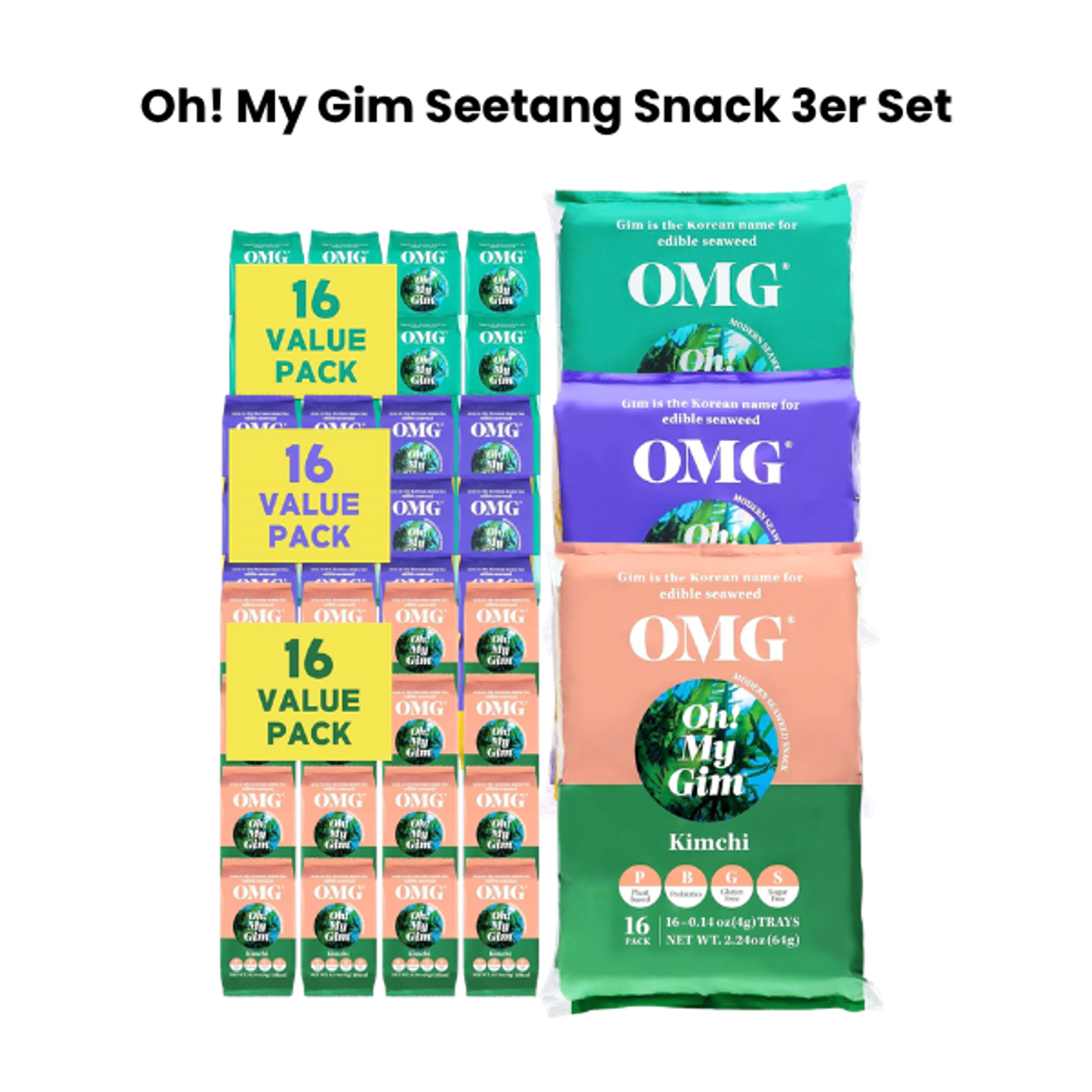 Drei beliebte Geschmacksrichtungen in einem Set