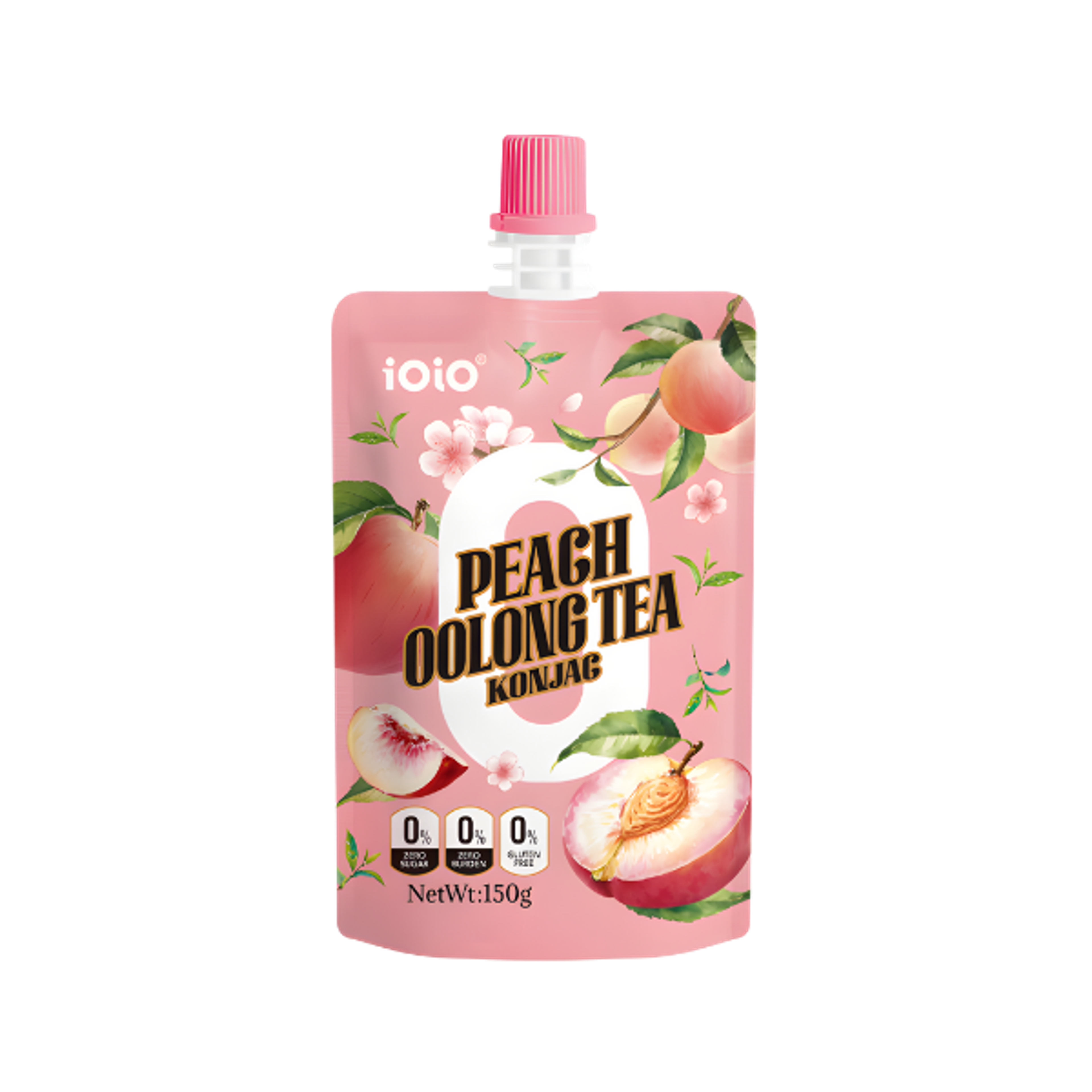 IOIO Konjac Jelly Peach Oolong Tea 150g | Light Asian Snack