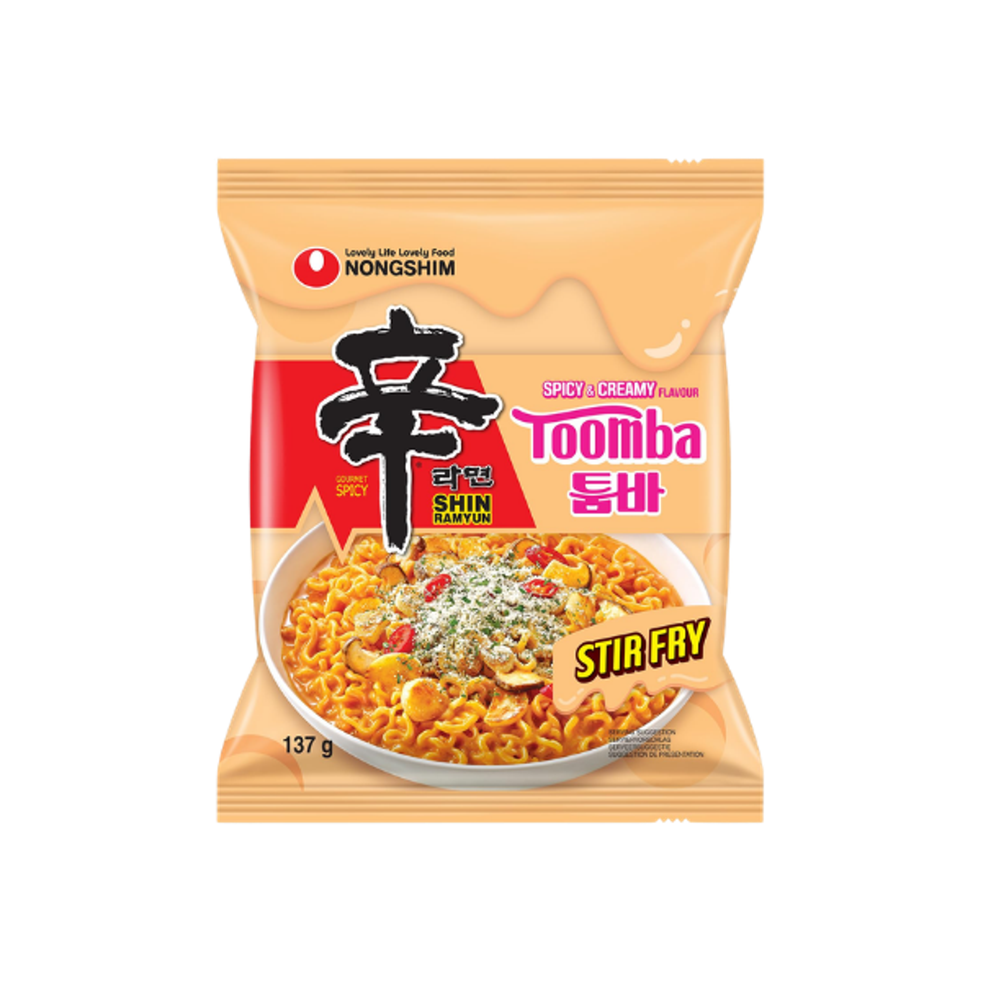 NONGSHIM Shin Ramyun Toomba Stir Fry 137g | Koreanische Instant-Nudeln mit cremig-scharfer Sauce