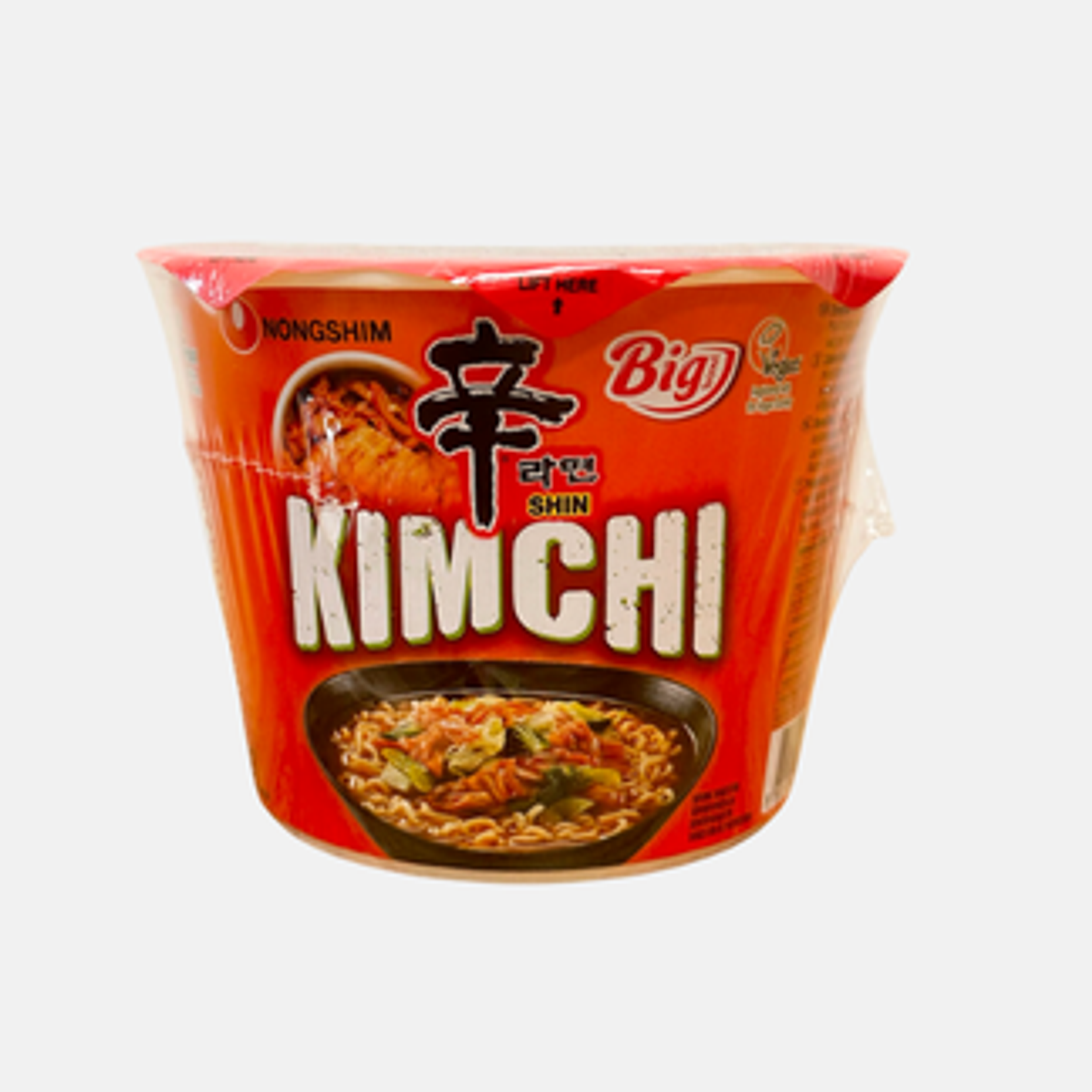 Nongshim Shin Kimchi Ramyeon Big Bowl 114g – Scharfe, koreanische Ramyeon mit Kimchi-Geschmack