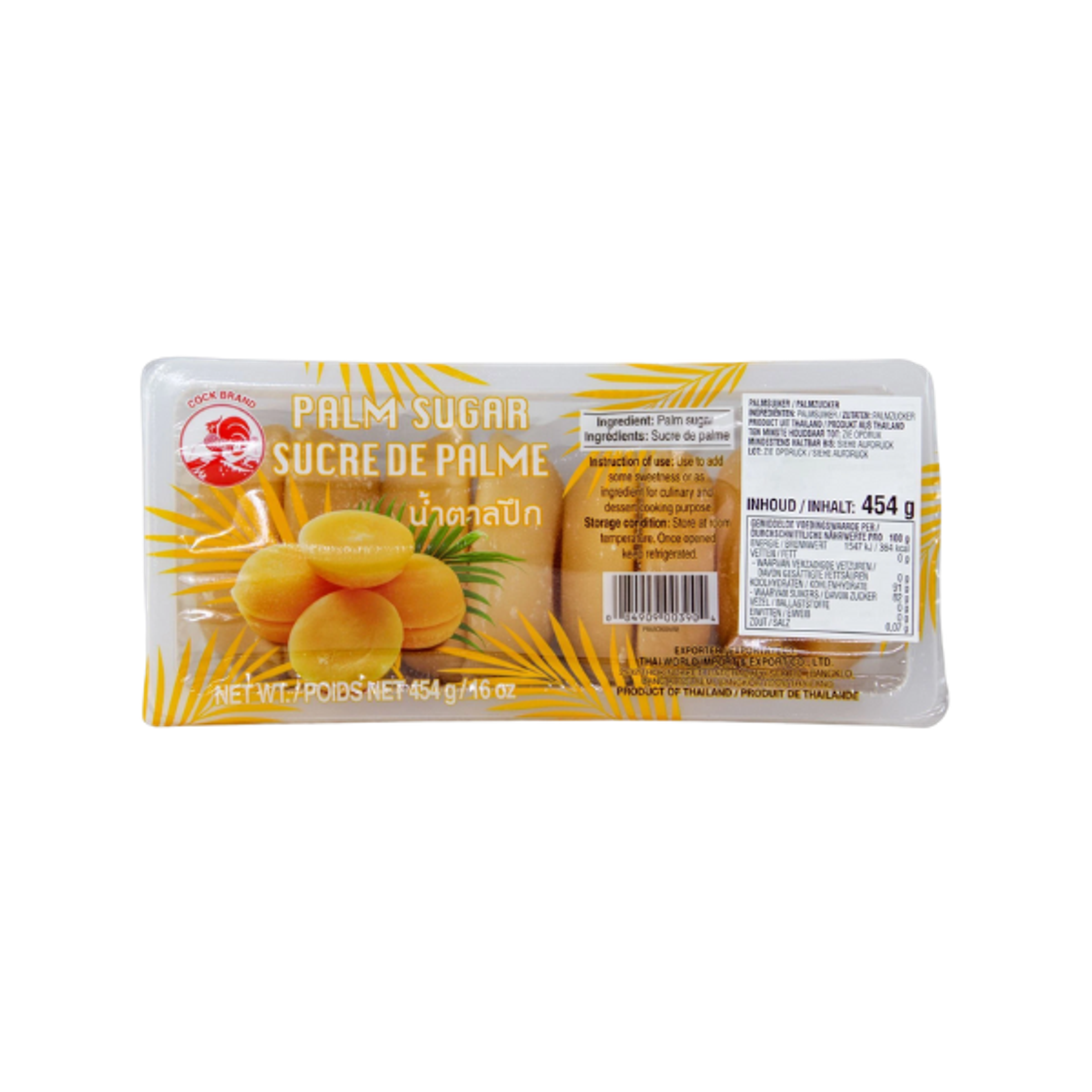 Cock Brand Palmzucker 454 g | 100 % reiner Palmzucker aus Thailand