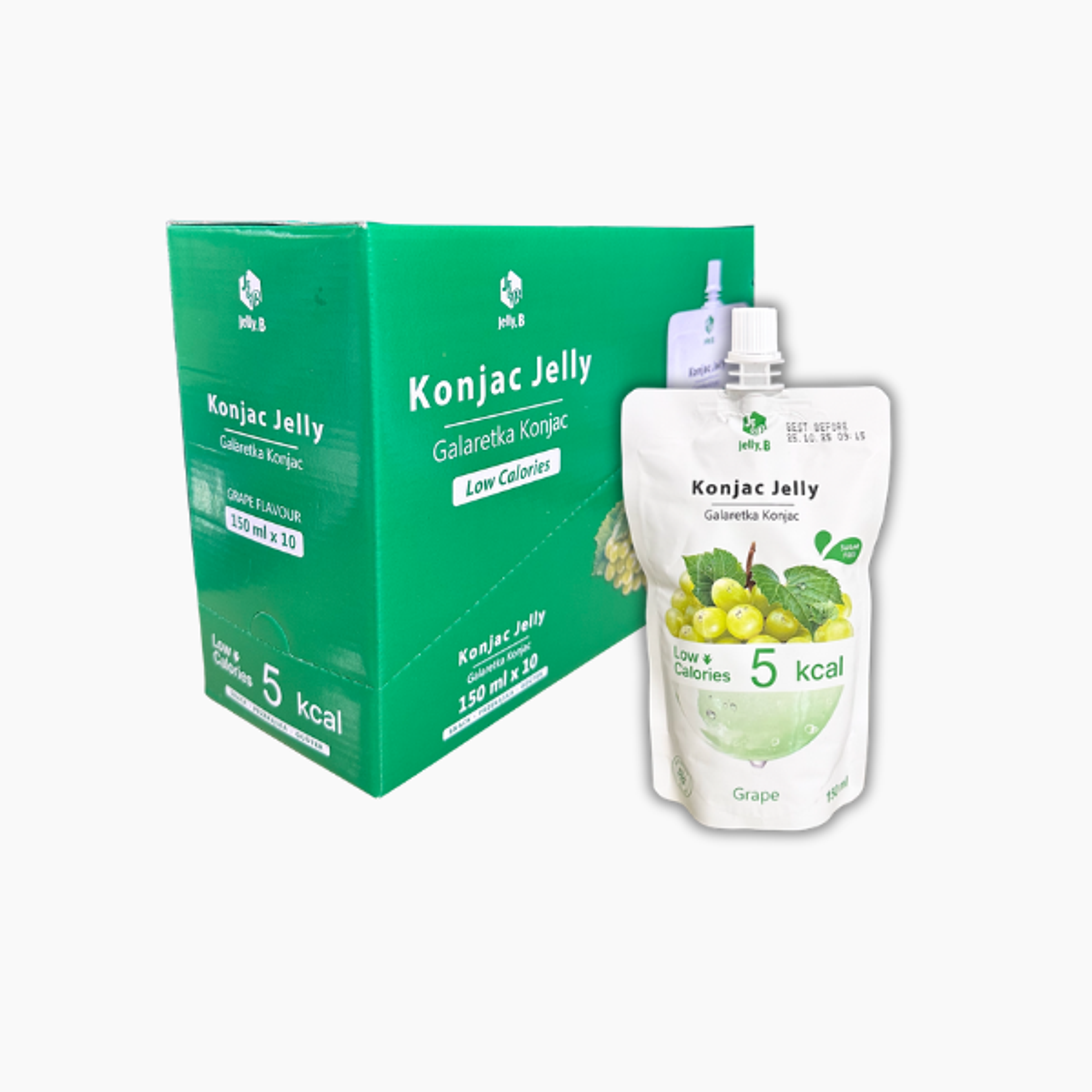  Jelly.B Drinkable Konjac Jelly Grape 150ml – Kalorienarme Trinkgelatine mit Traubengeschmack