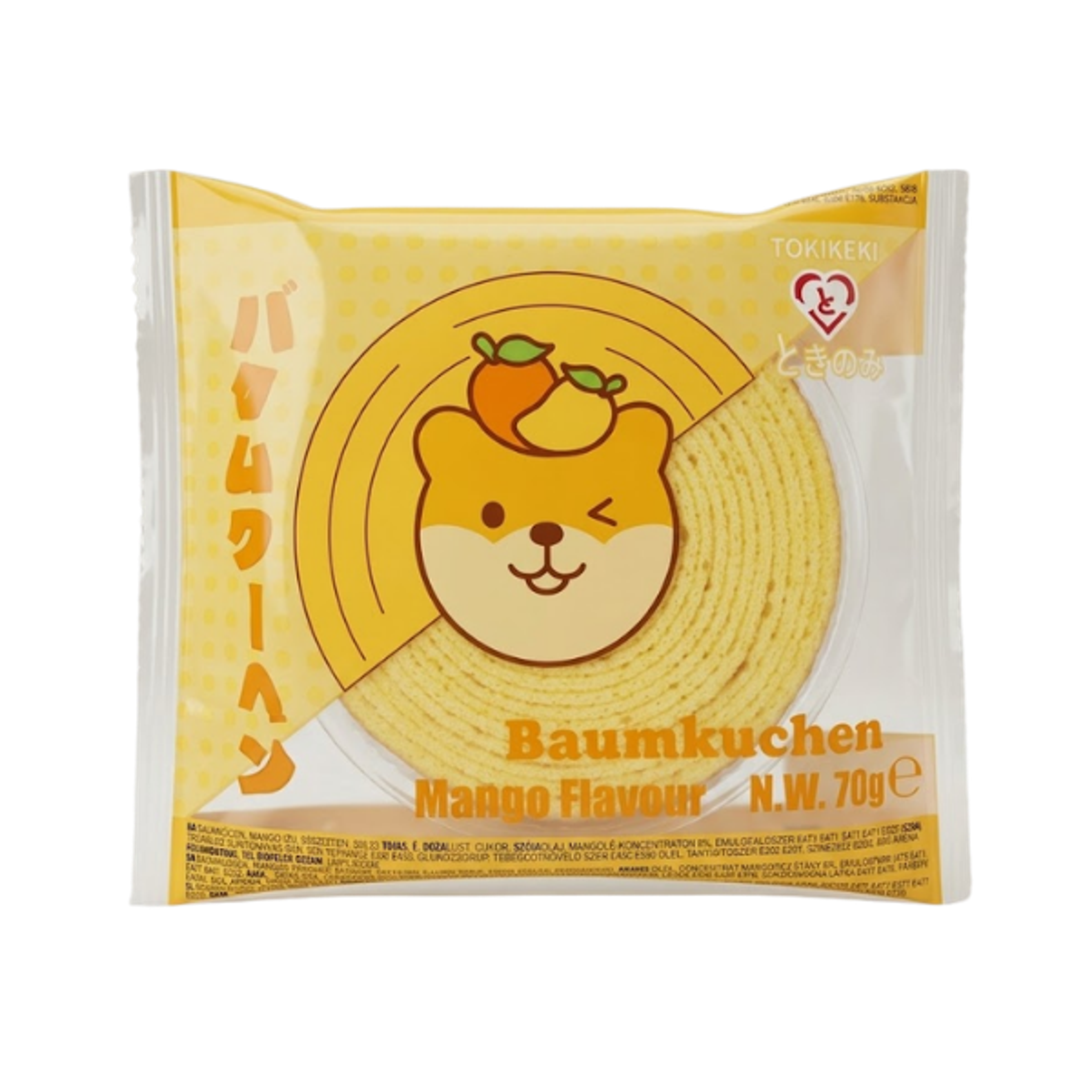TOKIMEKI Baumkuchen Mango 70g | Japanischer Kuchen Snack mit Mango