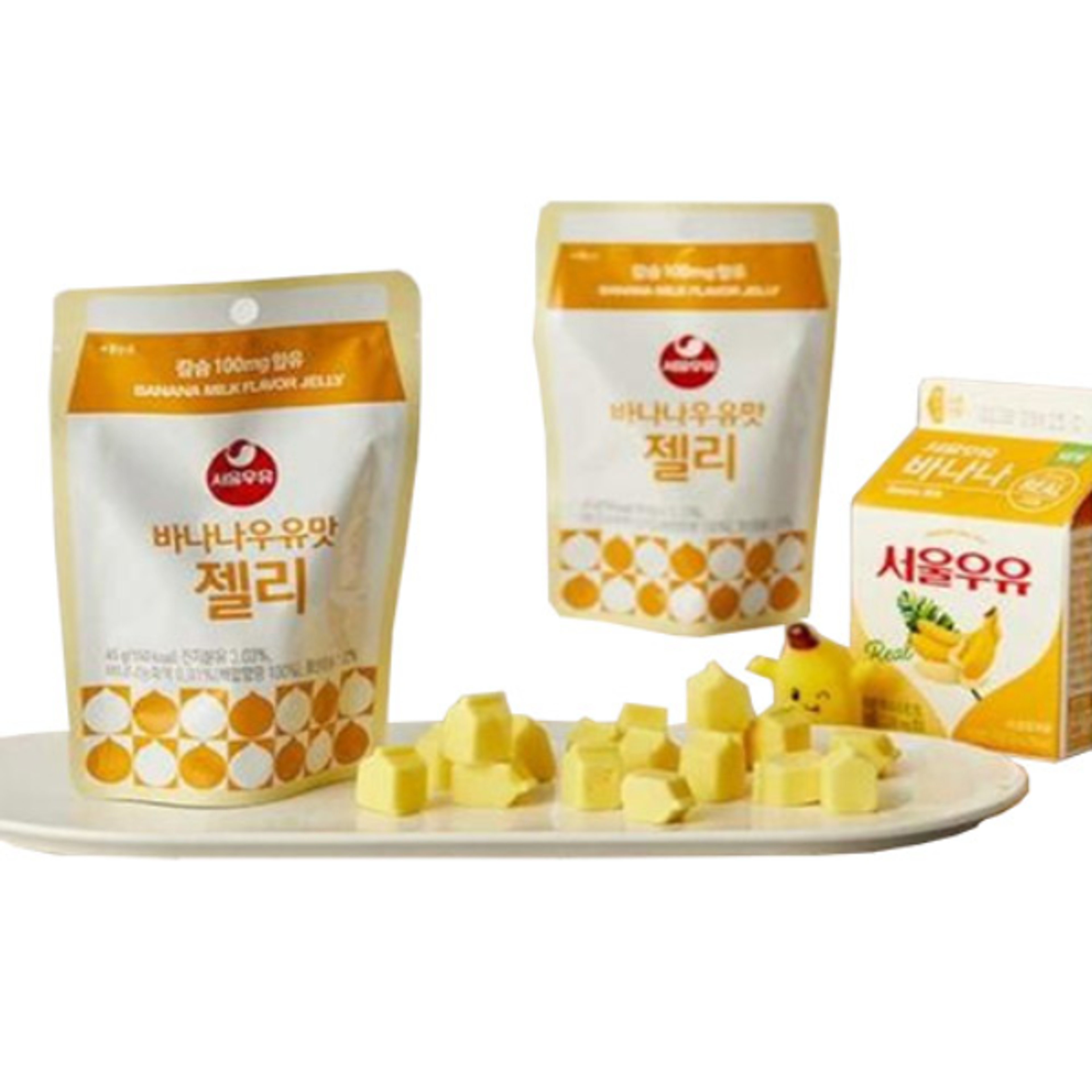 SEOUL MILK Banana Milk Flavor Jelly 45g | Soft Milk Gummies with Sweet Banana Taste