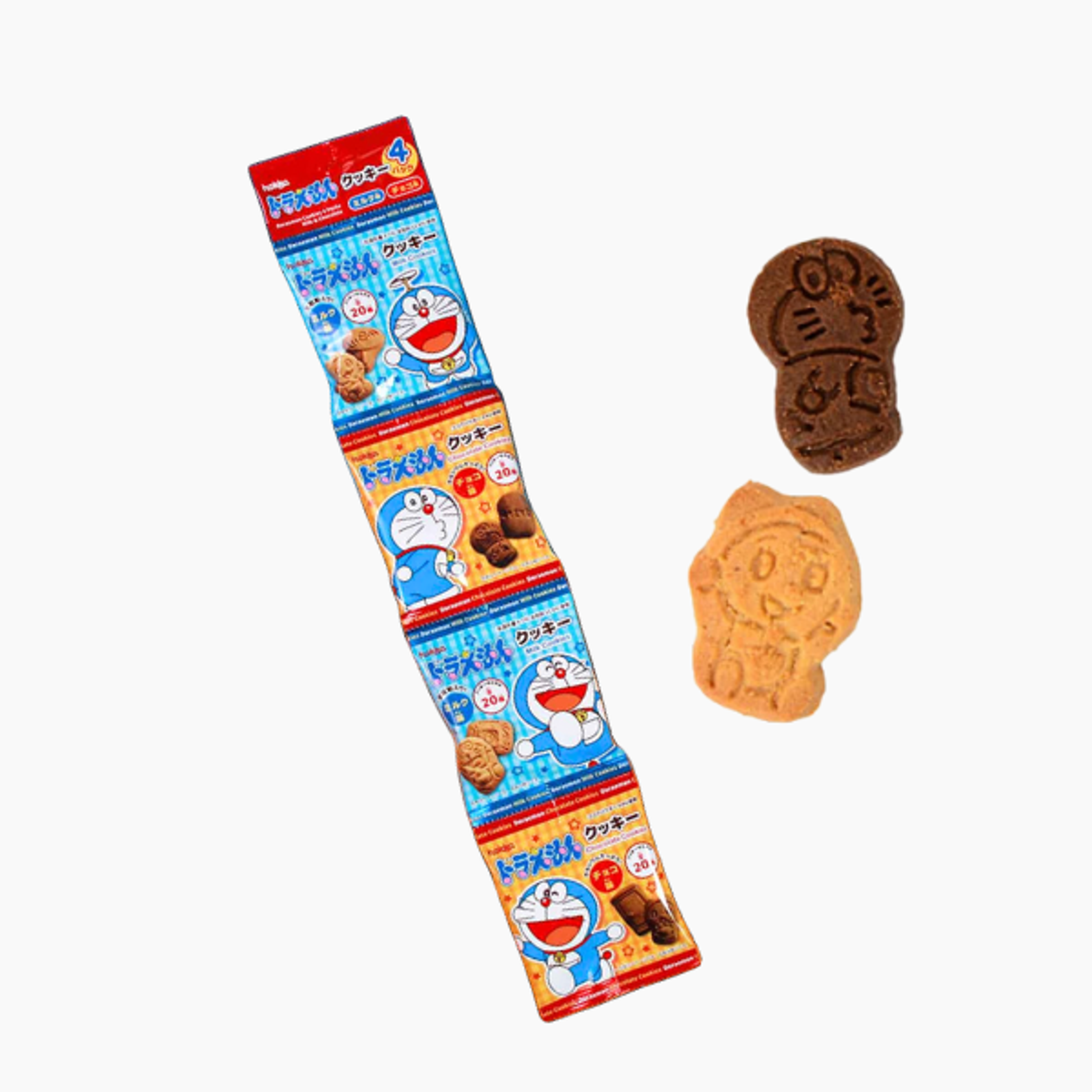 HOKKA Doraemon Kekse: 80g Schoko- & Milchkekse mit cremiger Füllung